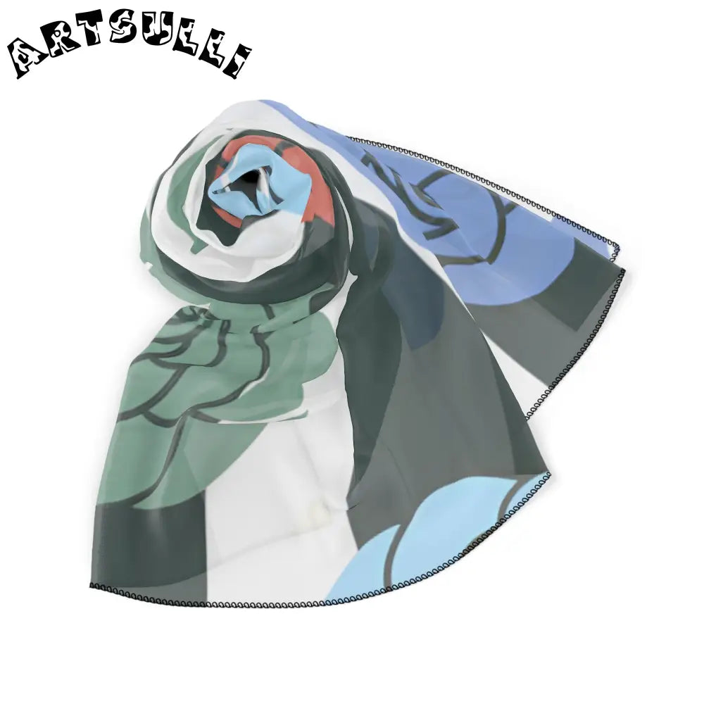 JAKKOUTTHEBXX Stripes x Roses Black and White Poly Scarf