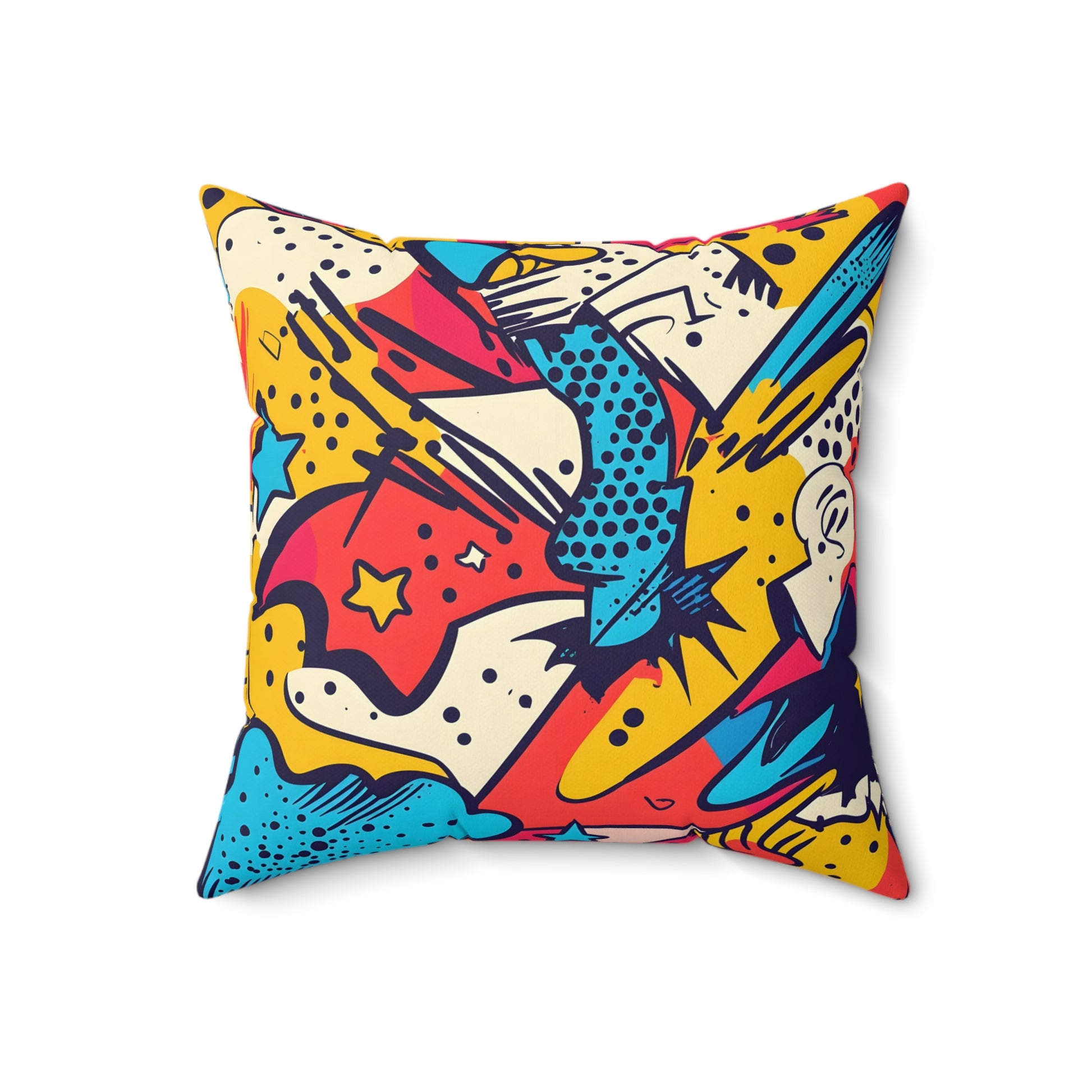 Comic x Pop Art Spun Polyester Square Pillow, Artsulli - Art is Long, Life is Short, Home Decor, Size, 18" × 18", , , , , 28094449064251907148