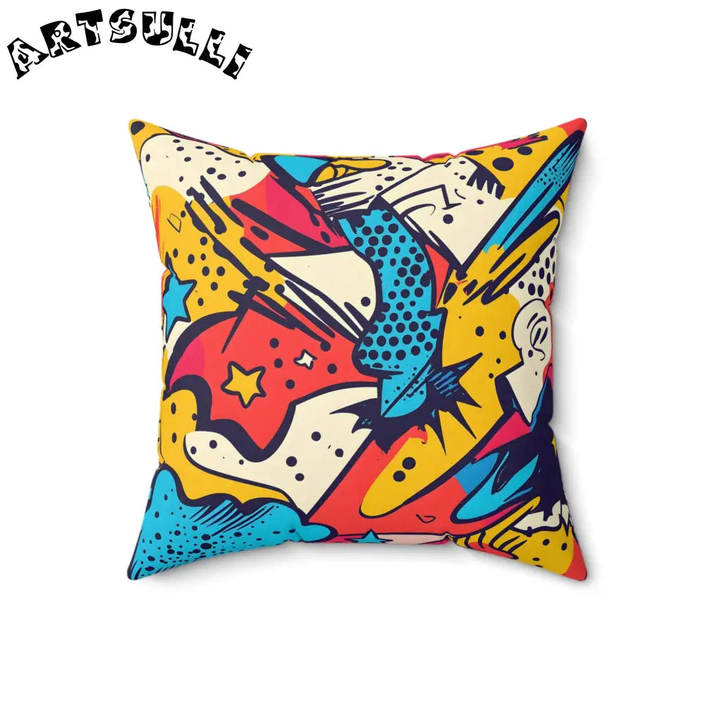 JAKKOUTTHEBXX Comic x Pop Art Spun Polyester Square Pillow