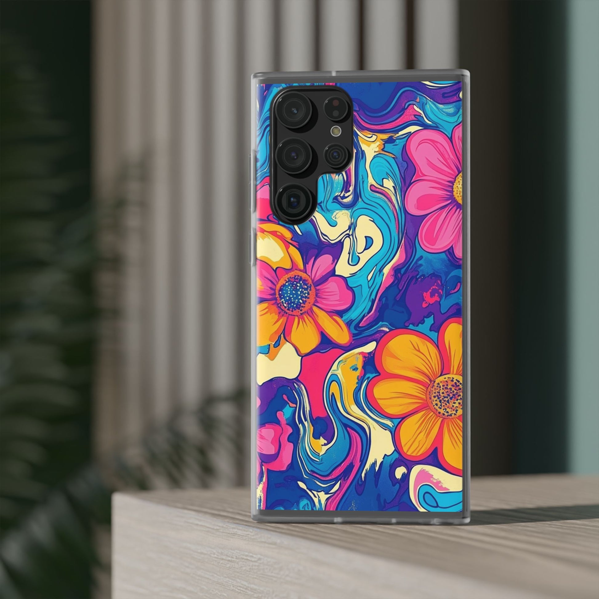 Vibrant Psychedelic Floral Flexi Case, Artsulli - Art is Long, Life is Short, Phone Case, , , , , , , 