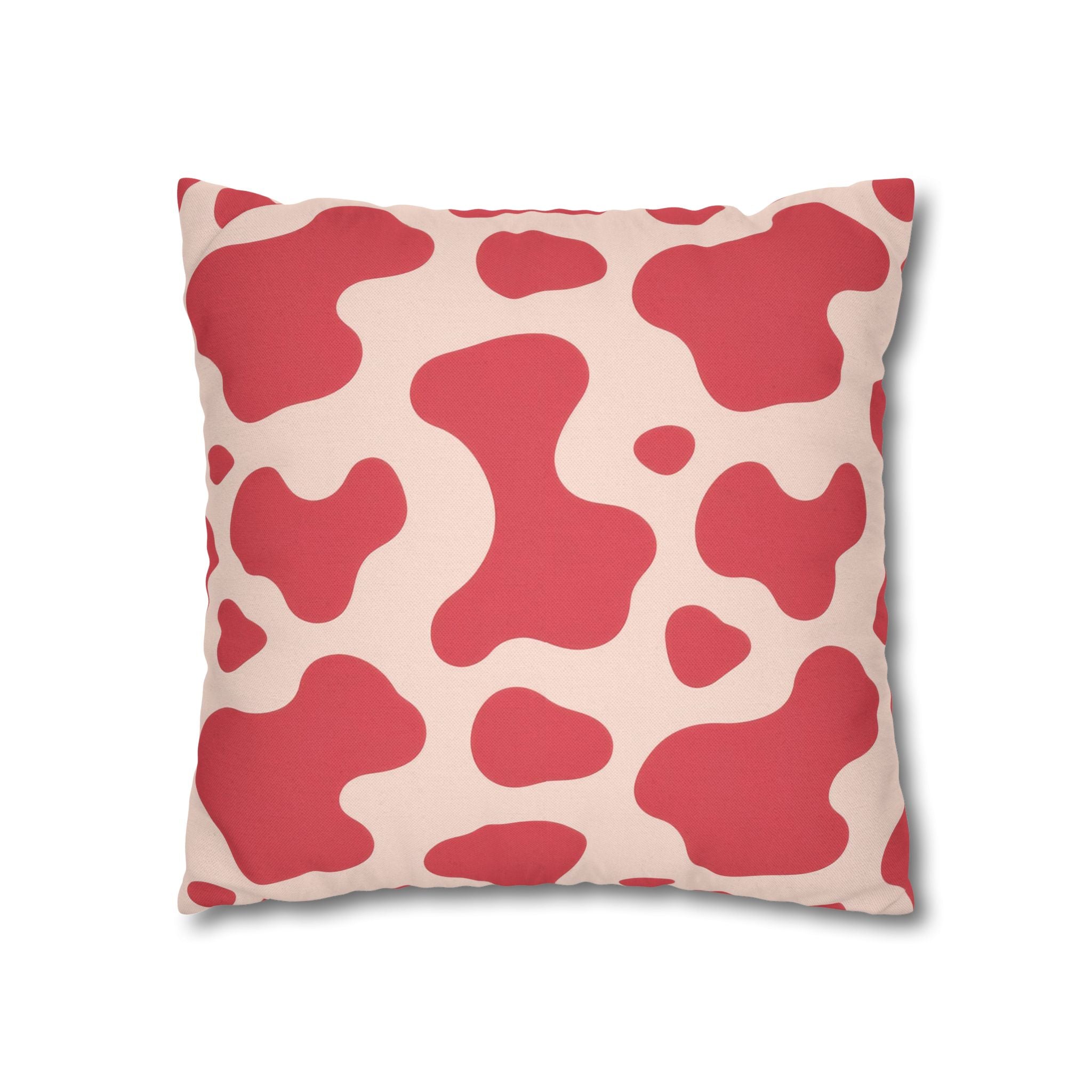 Red Jungle Cow Spun Polyester Square Pillowcase, Artsulli - Art is Long, Life is Short, Home Decor, , , , , , , 