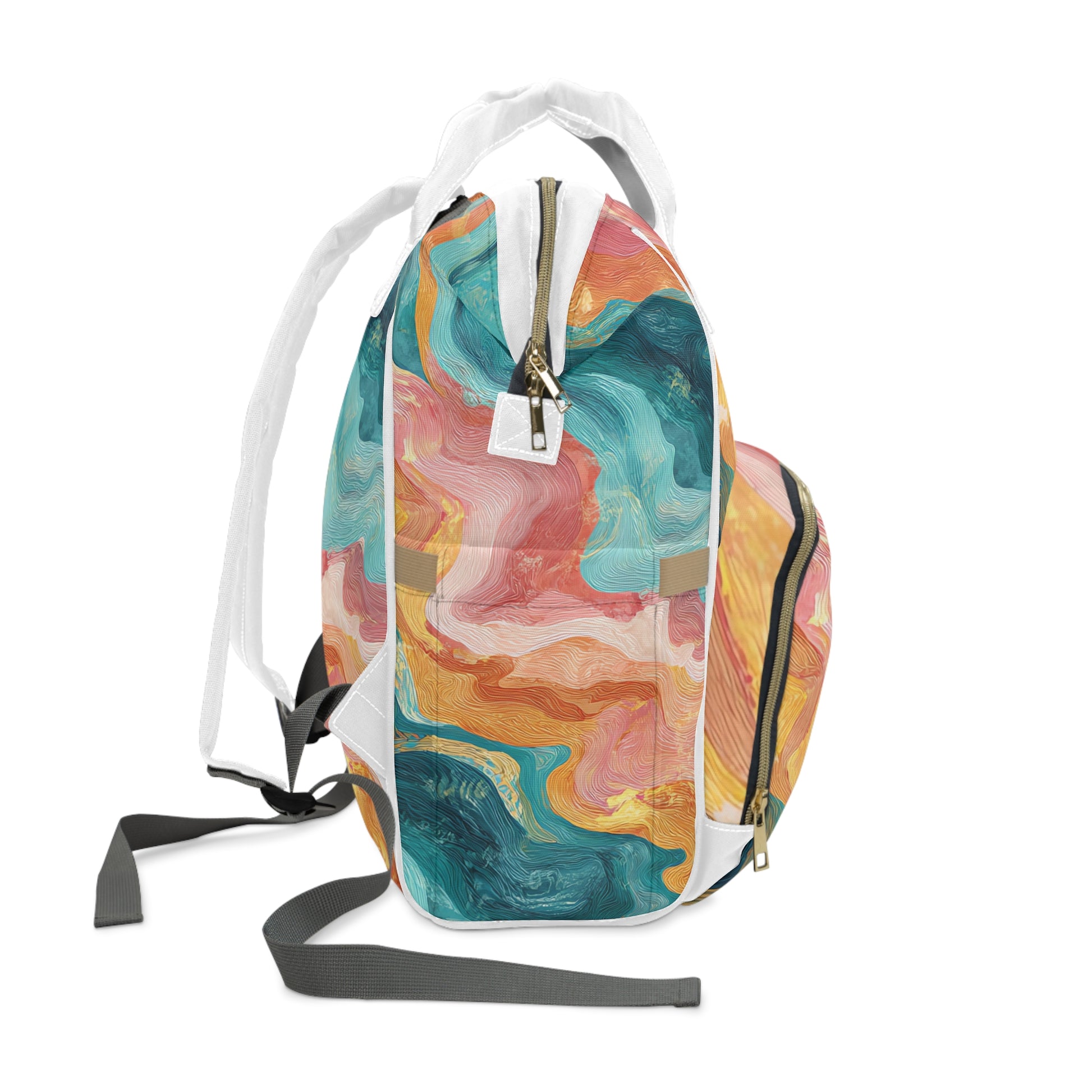 Liquid Marble Spill  Multifunctional Diaper Backpack, Artsulli - Art is Long, Life is Short, Bags, , , , , , , 