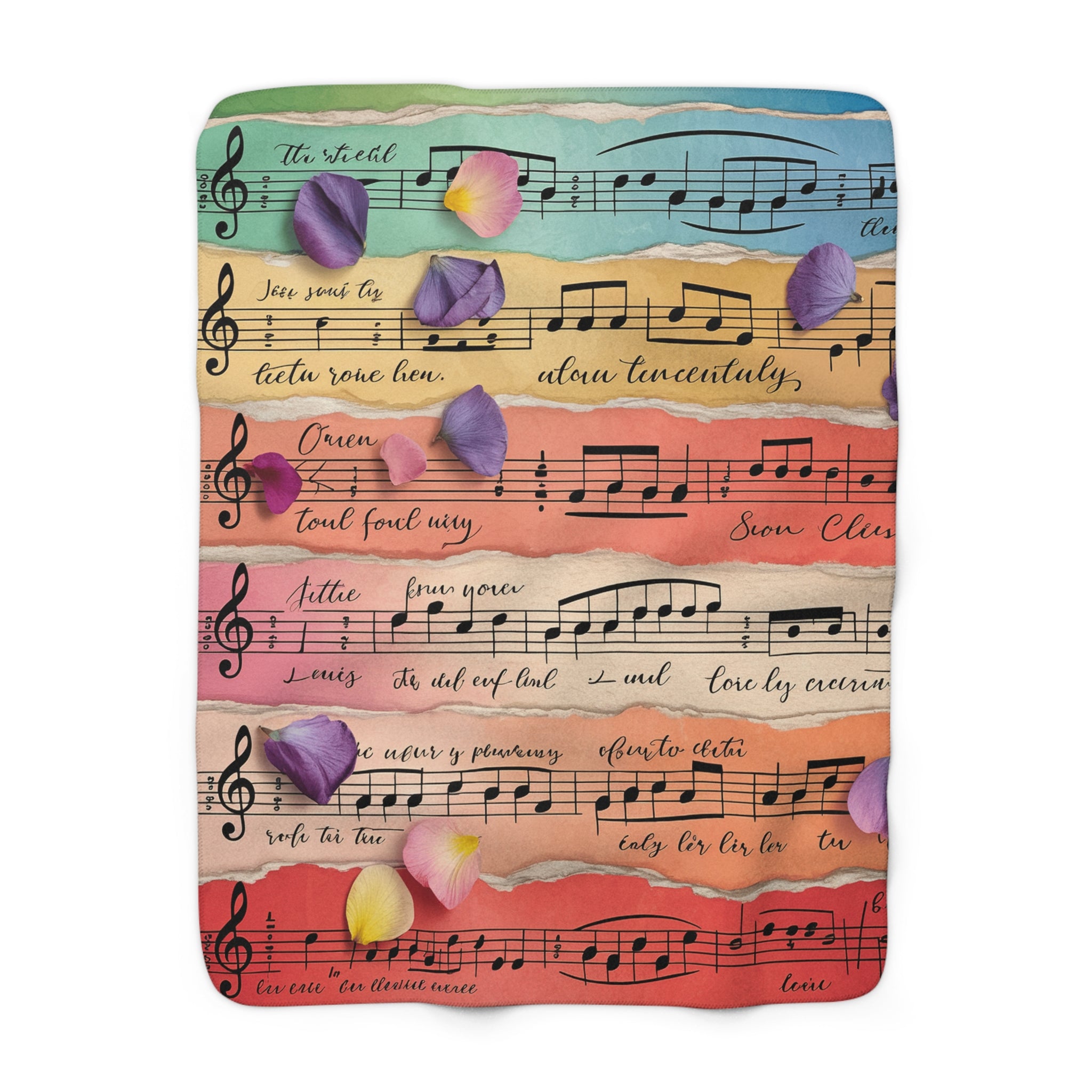 Torn Type Beat Sheet Music Multi-Color Sherpa Fleece Blanket, Artsulli - Art is Long, Life is Short, Home Decor, Size, 50" × 60", , , , , 19625443028948570908