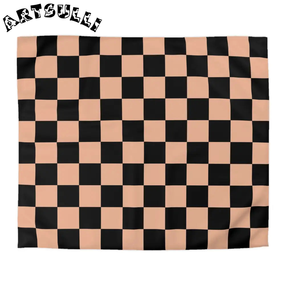JAKKOUTTHEBXX Checkerboard Soft Orange and Black Microfiber Duvet