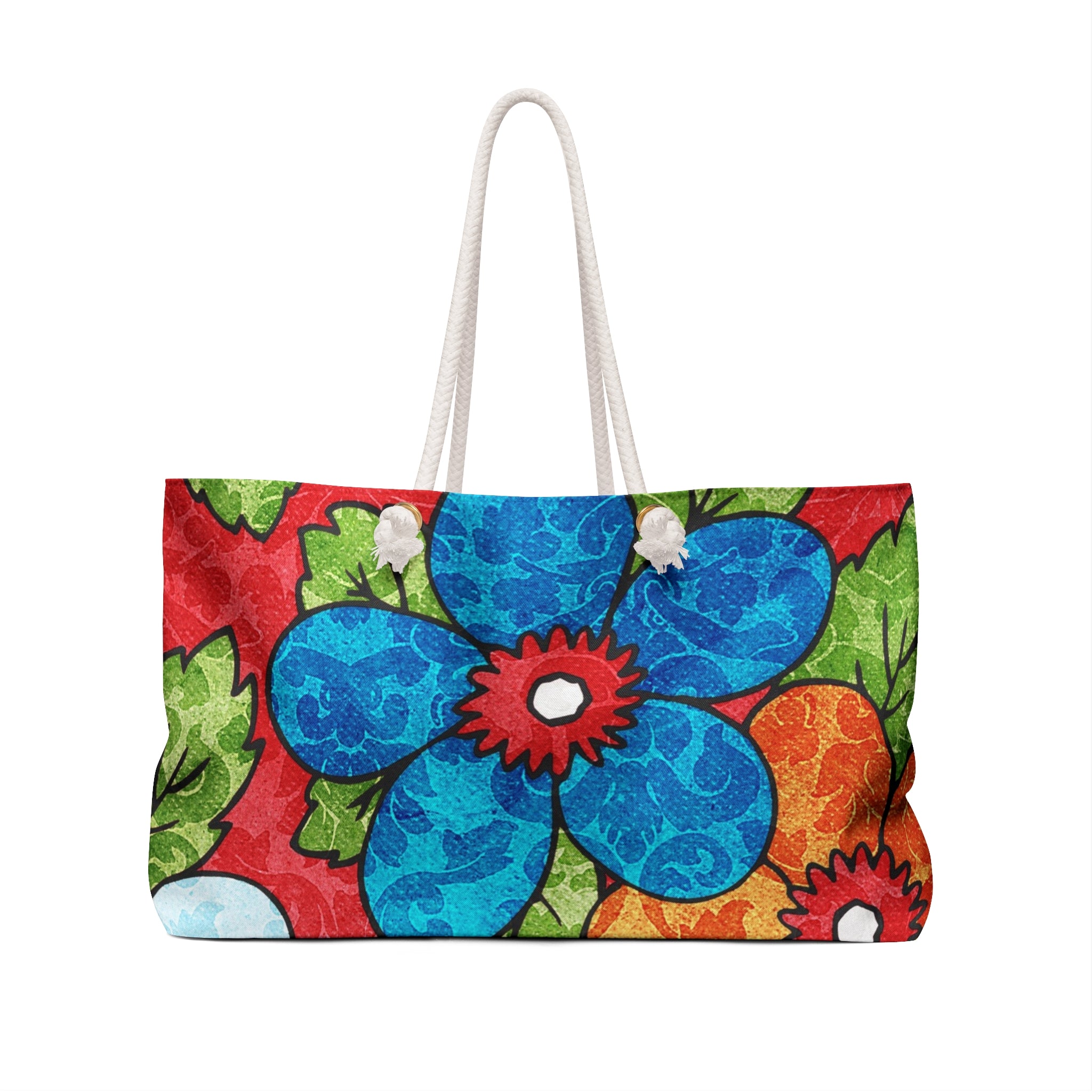 Groovy Red Floral Kl Weekender Bag, Artsulli - Art is Long, Life is Short, Bags, , , , , , , 