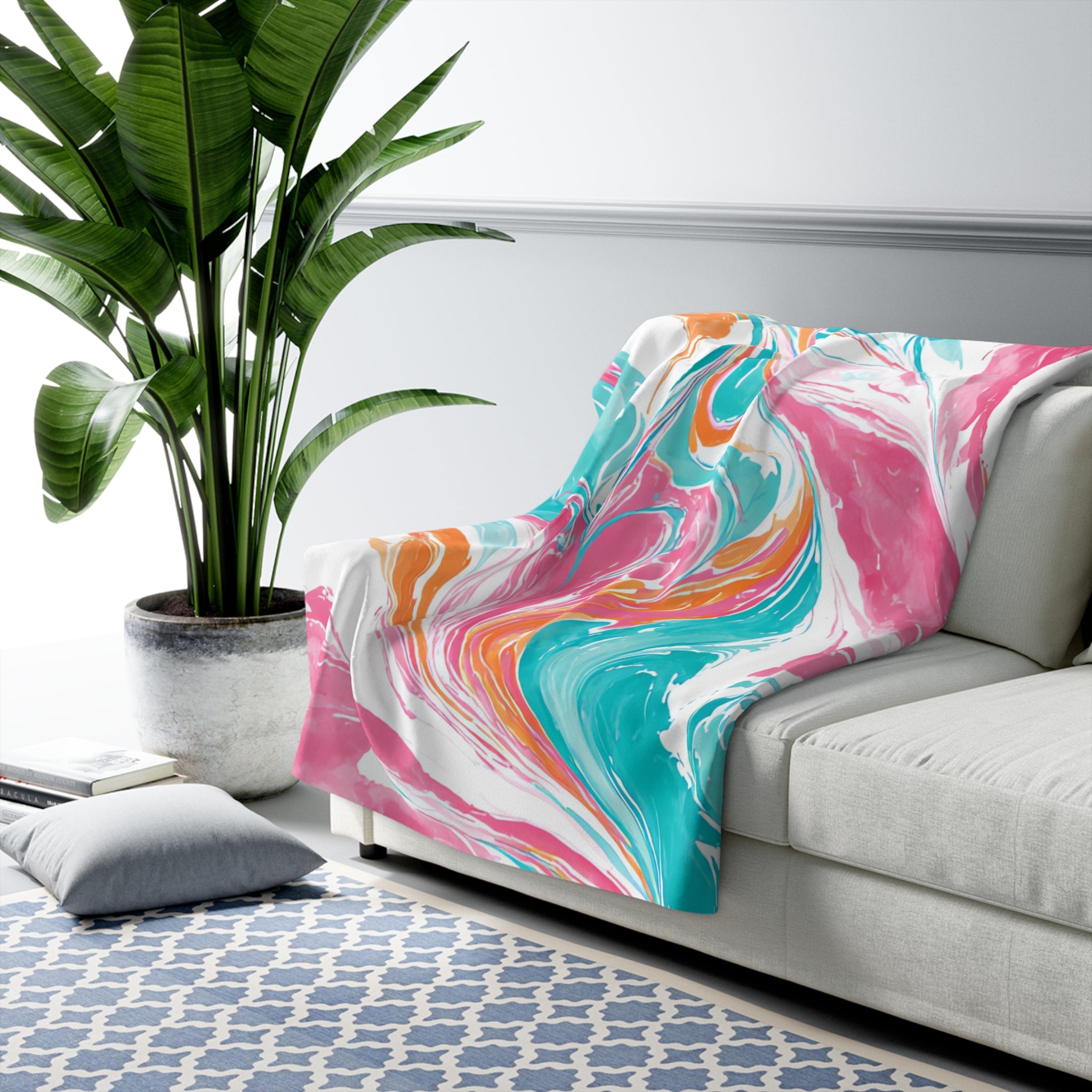 Liquid Pastel Spill Multi-Color Sherpa Fleece Blanket, Artsulli - Art is Long, Life is Short, Home Decor, , , , , , , 