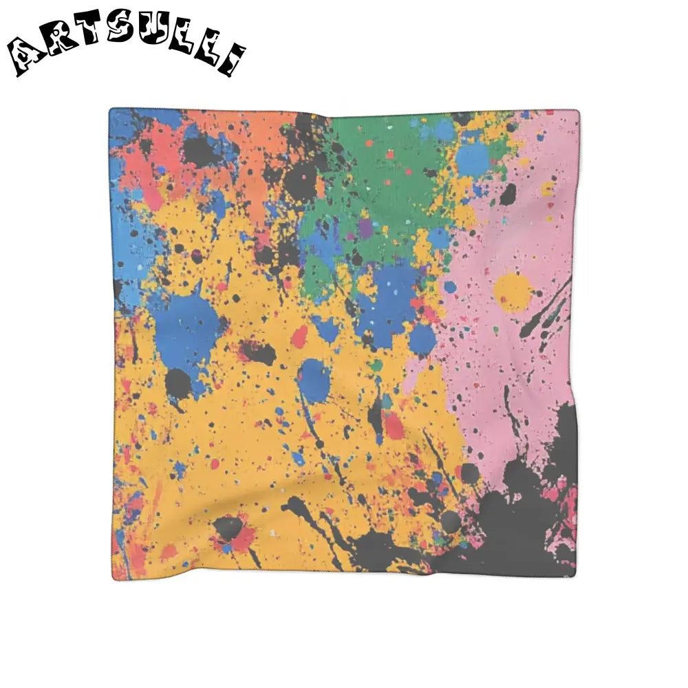 JAKKOUTTHEBXX The Colors Of Paint Splatter Poly Scarf JAKKOUTTHEBXX