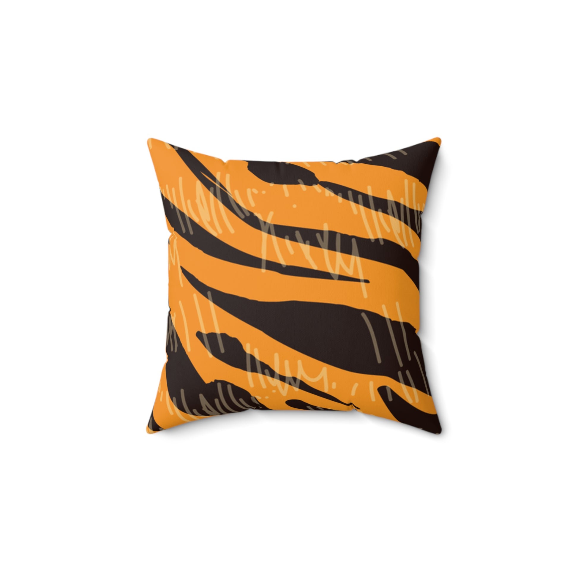 Tiger Scratches Orange & Black Faux Suede Square Pillow, Artsulli - Art is Long, Life is Short, Home Decor, Size, 14" × 14", , , , , 12946450549736