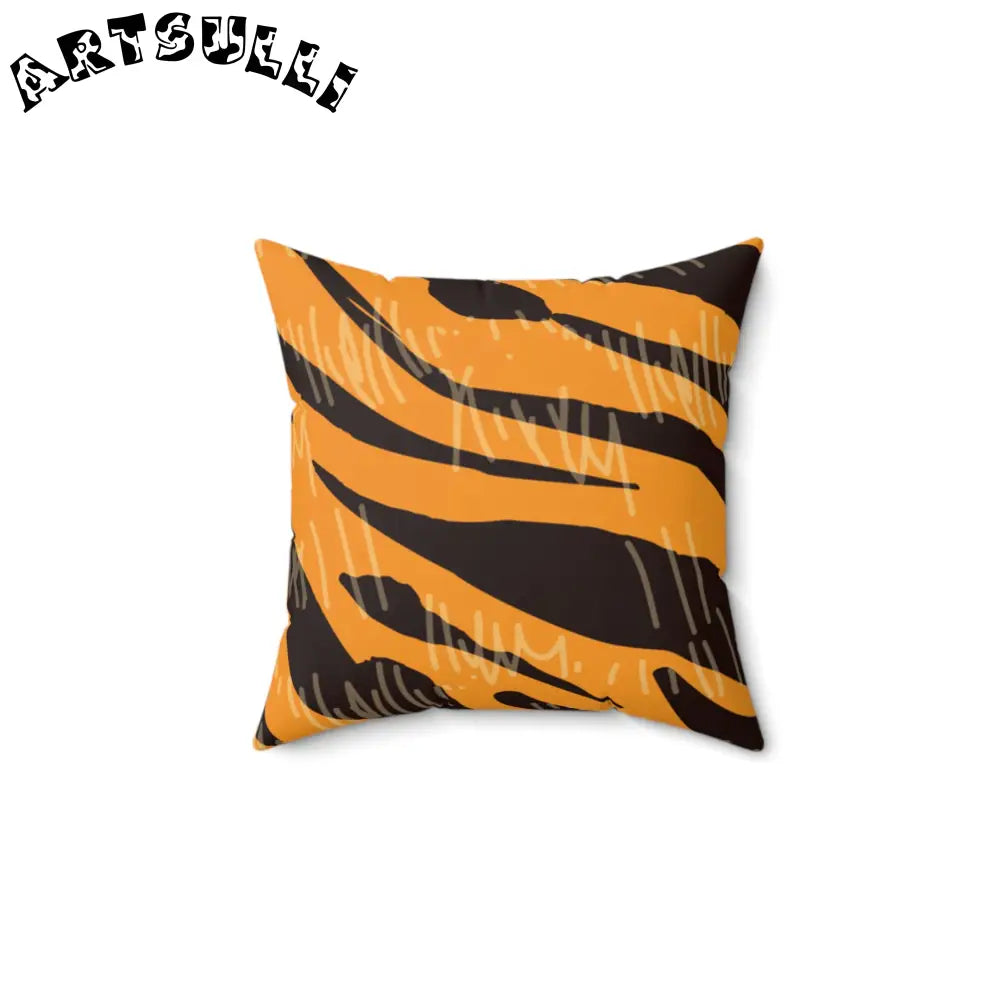 JAKKOUTTHEBXX Tiger Scratches Orange & Black Faux Suede Square
