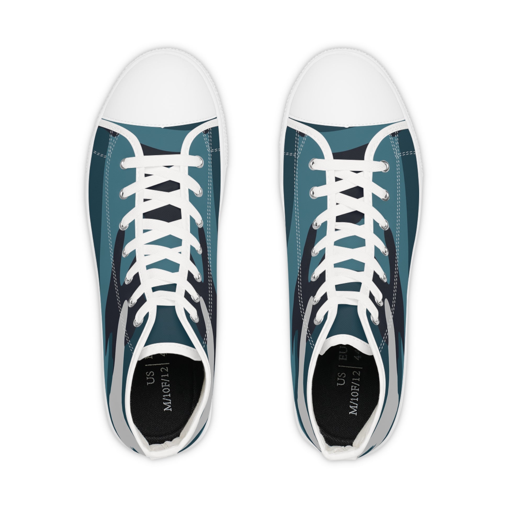 Blue Camouflage Men's High Top Sneakers, Artsulli - Art is Long, Life is Short, Shoes, , , , , , , 