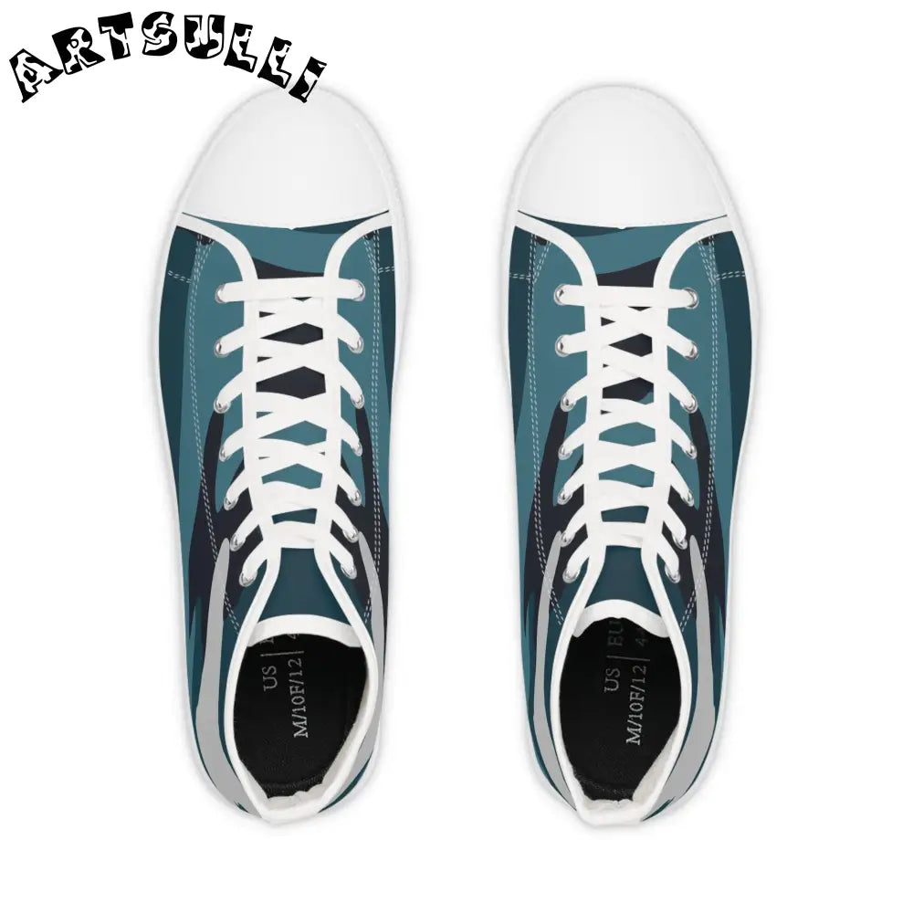 JAKKOUTTHEBXX Blue Camouflage Men’s High Top Sneakers JAKKOUTTHEBXX