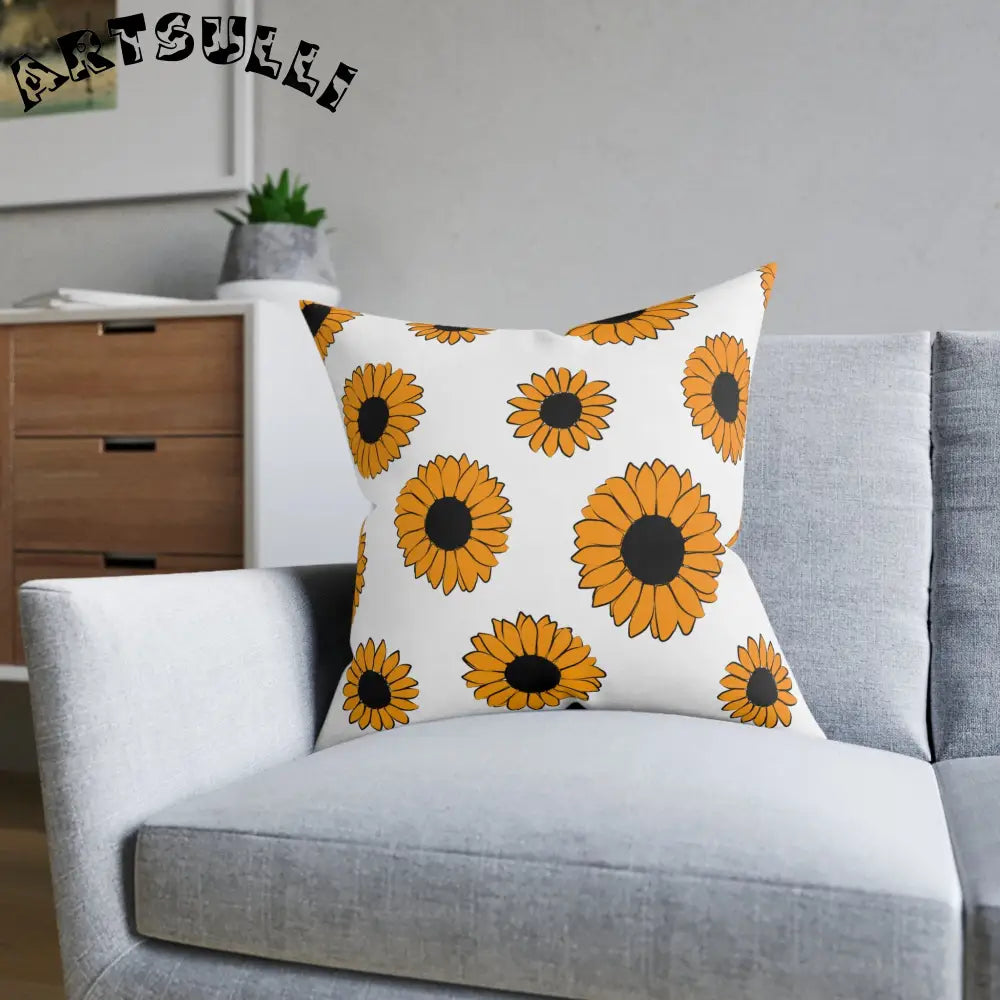 JAKKOUTTHEBXX Sunflowers Square Pillow JAKKOUTTHEBXX Artsulli - Art