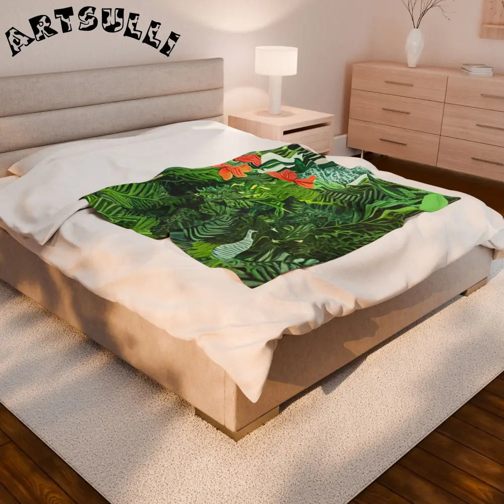 JAKKOUTTHEBXX Vibrant Jungle Scene Digital Art Print with Orange