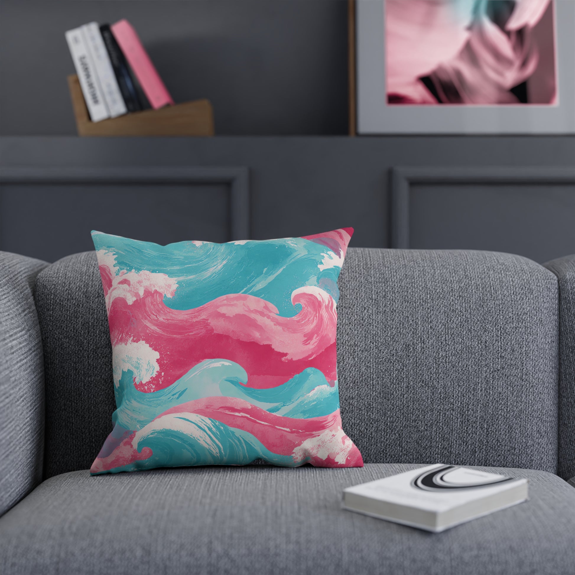 The Great Pastelwave Pink and Blue Cushion, Artsulli - Art is Long, Life is Short, Home Decor, , , , , , , 