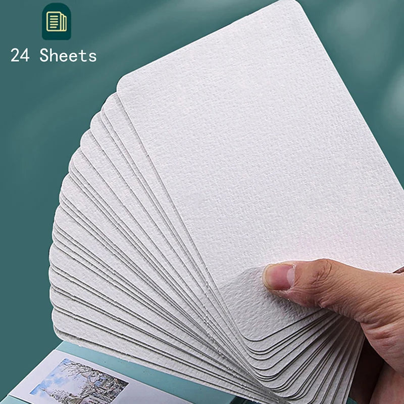 Potentate Watercolor Book Artist-grade Cotton A6 Rough-grained Watercolor Paper 300g Postcard Tin Box Travel Sketch Art Supplies