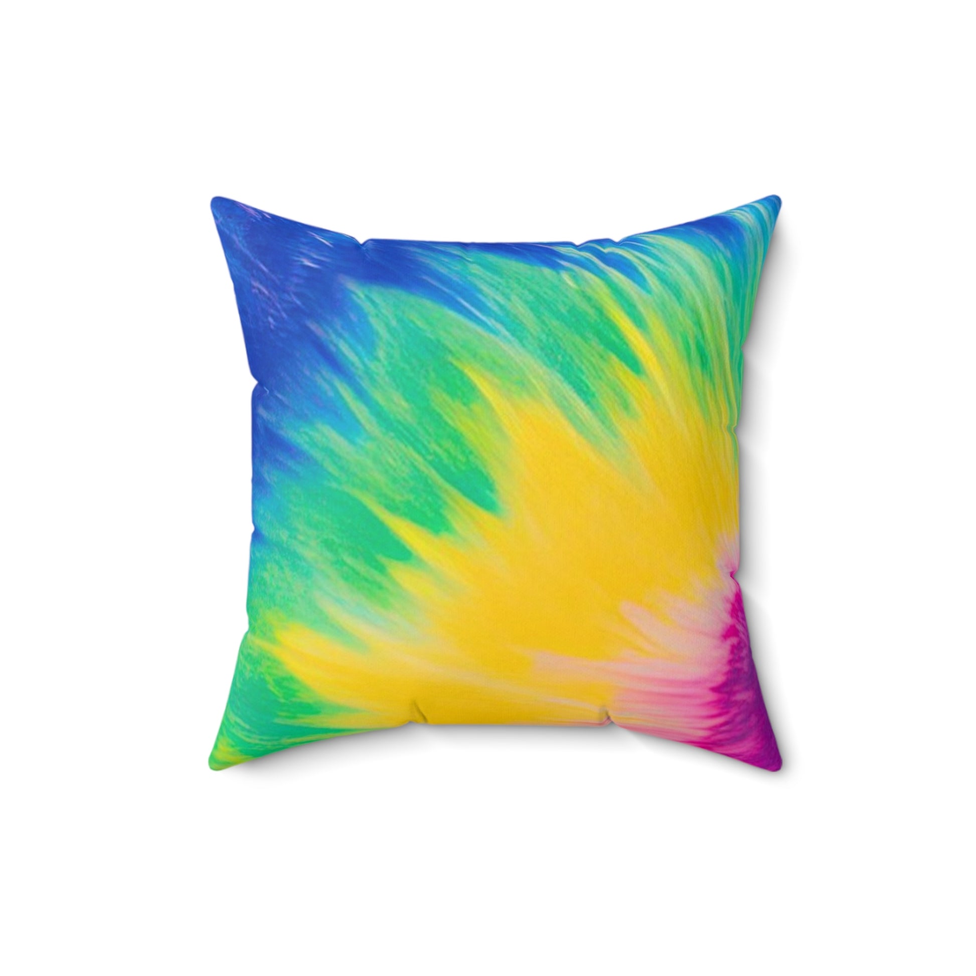 Psychedelic Tie Dye Spun Polyester Square Pillow, Artsulli - Art is Long, Life is Short, Home Decor, Size, 16" × 16", , , , , 12367464911861929578