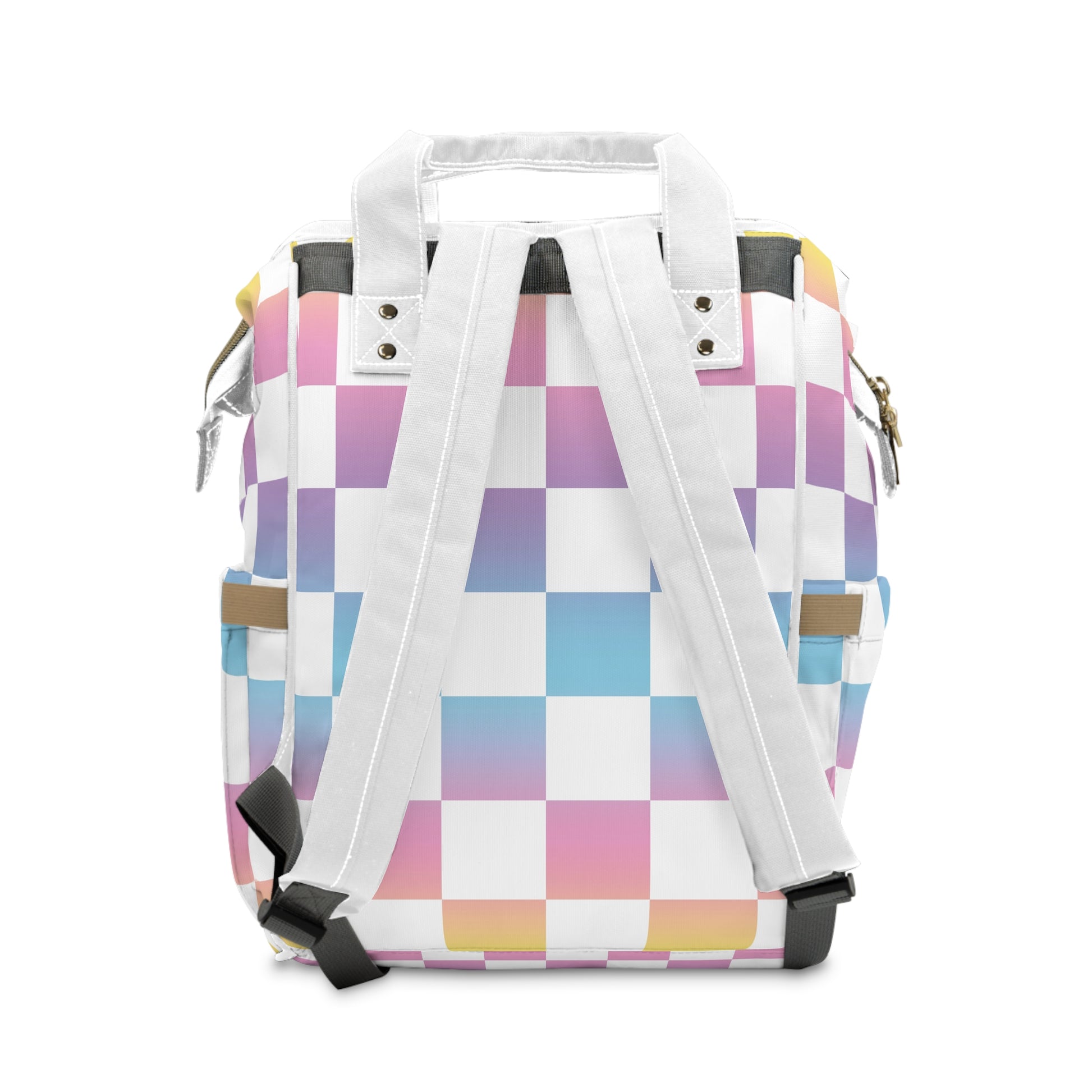 Vaporwave Check II  Multifunctional Diaper Backpack, Artsulli - Art is Long, Life is Short, Bags, , , , , , , 