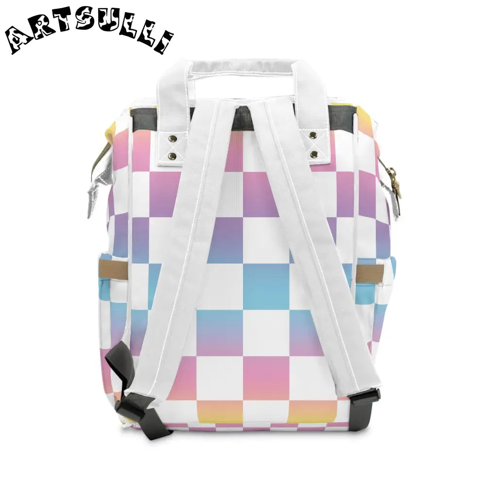JAKKOUTTHEBXX Vaporwave Check II Multifunctional Diaper Backpack