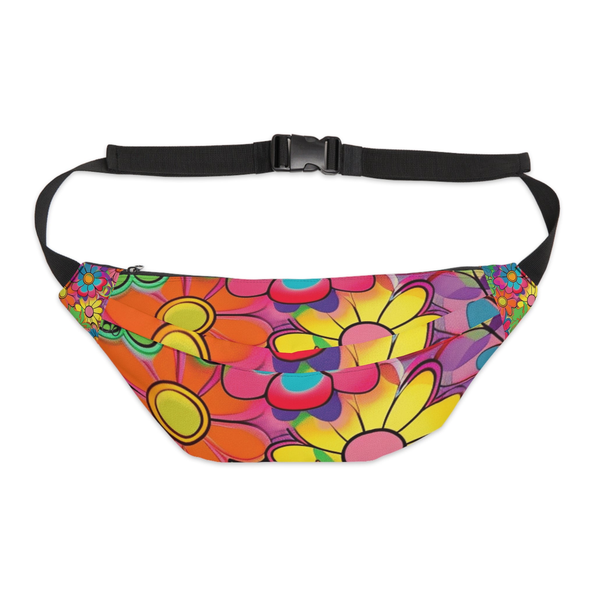 Chromatic Daisy Dream Large Fanny Pack, Artsulli - Art is Long, Life is Short, Bags, Size, 8" × 9" × 4'', , , , , 10775430662542191478