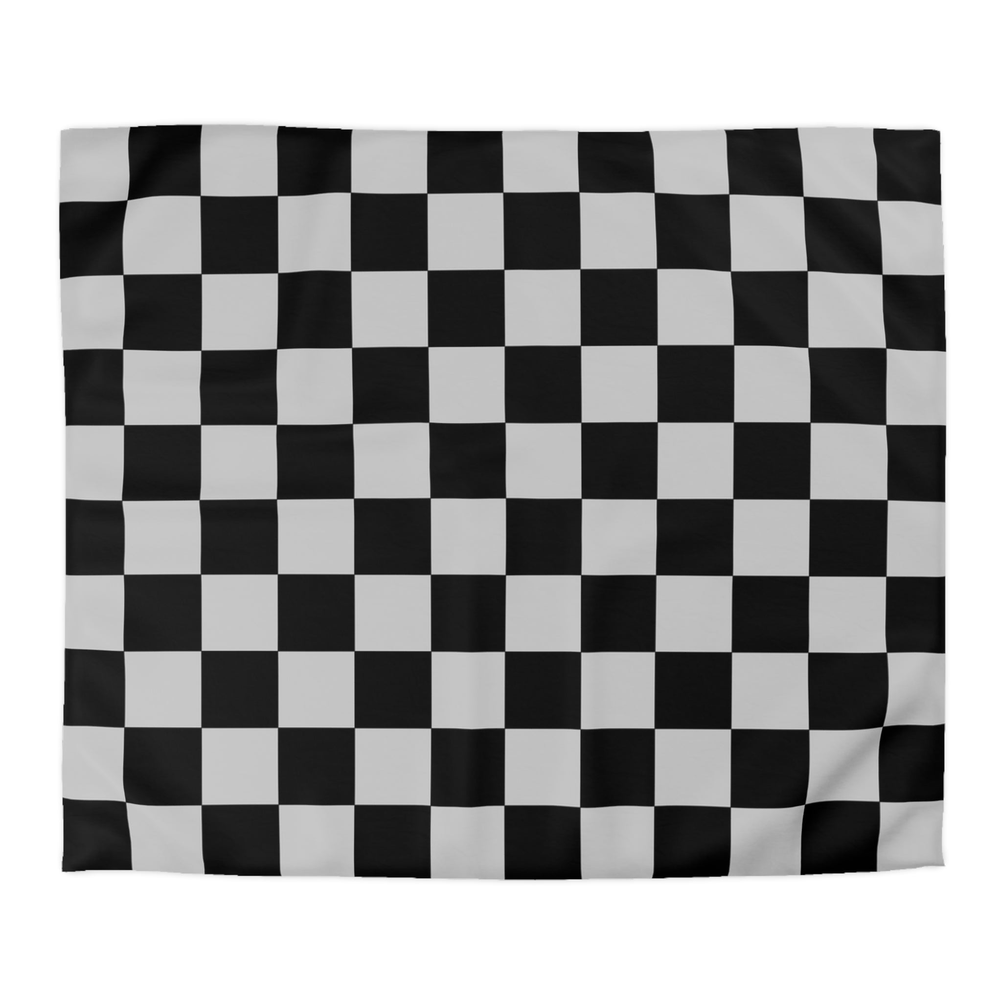 Checkerboard Dada Black and Light Gray Microfiber Duvet Cover, Artsulli - Art is Long, Life is Short, Home Decor, Size, King, Color, Cream, , , 17835674181853052860