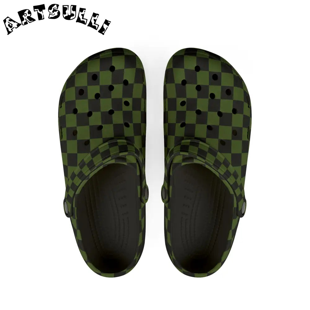 JAKKOUTTHEBXX Checkerboard Olive Green and Black EVA Foam Rubber