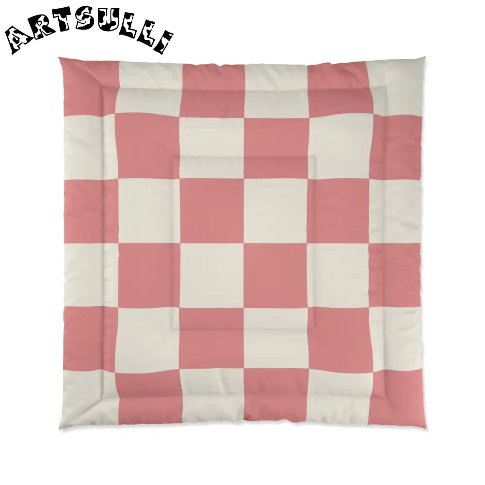 JAKKOUTTHEBXX Retro Checkered Grassland Sprites Comforter