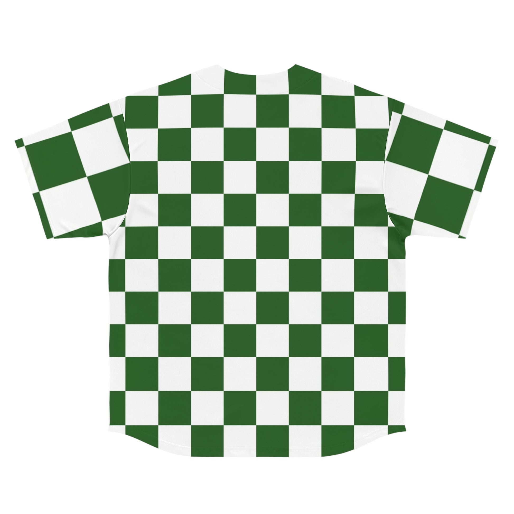 Checkerboard White and Dark Green Men's Baseball Jersey (AOP), Artsulli - Art is Long, Life is Short, All Over Prints, , , , , , , 