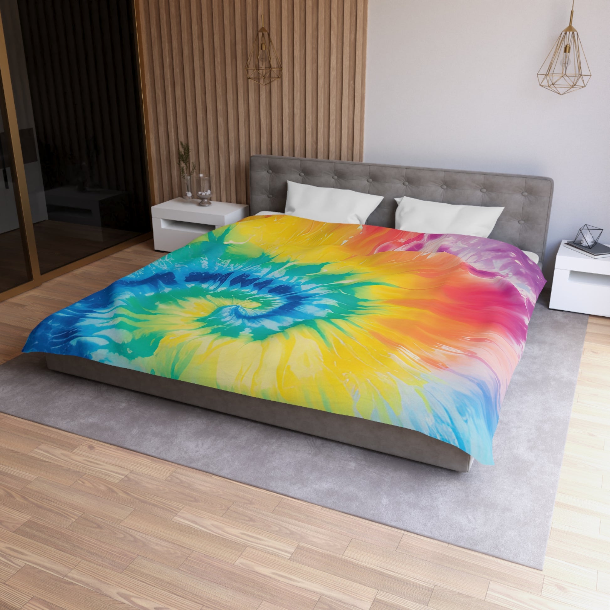 Tie Dye Microfiber Duvet Cover, Artsulli - Art is Long, Life is Short, Home Decor, , , , , , , 