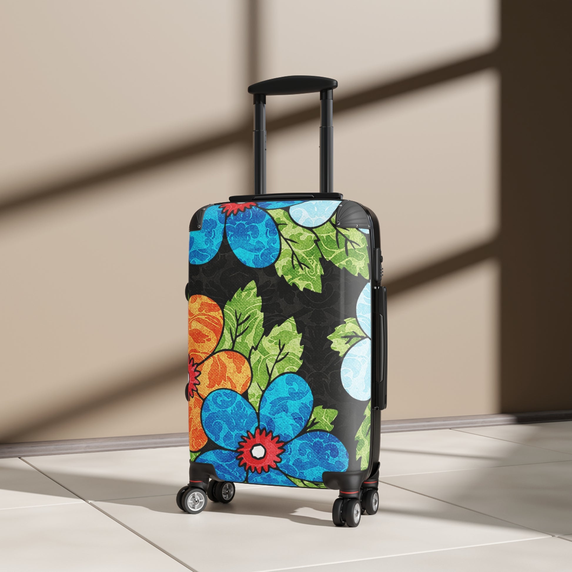 Groovy Black Floral Kl Suitcase, Artsulli - Art is Long, Life is Short, Bags, , , , , , , 