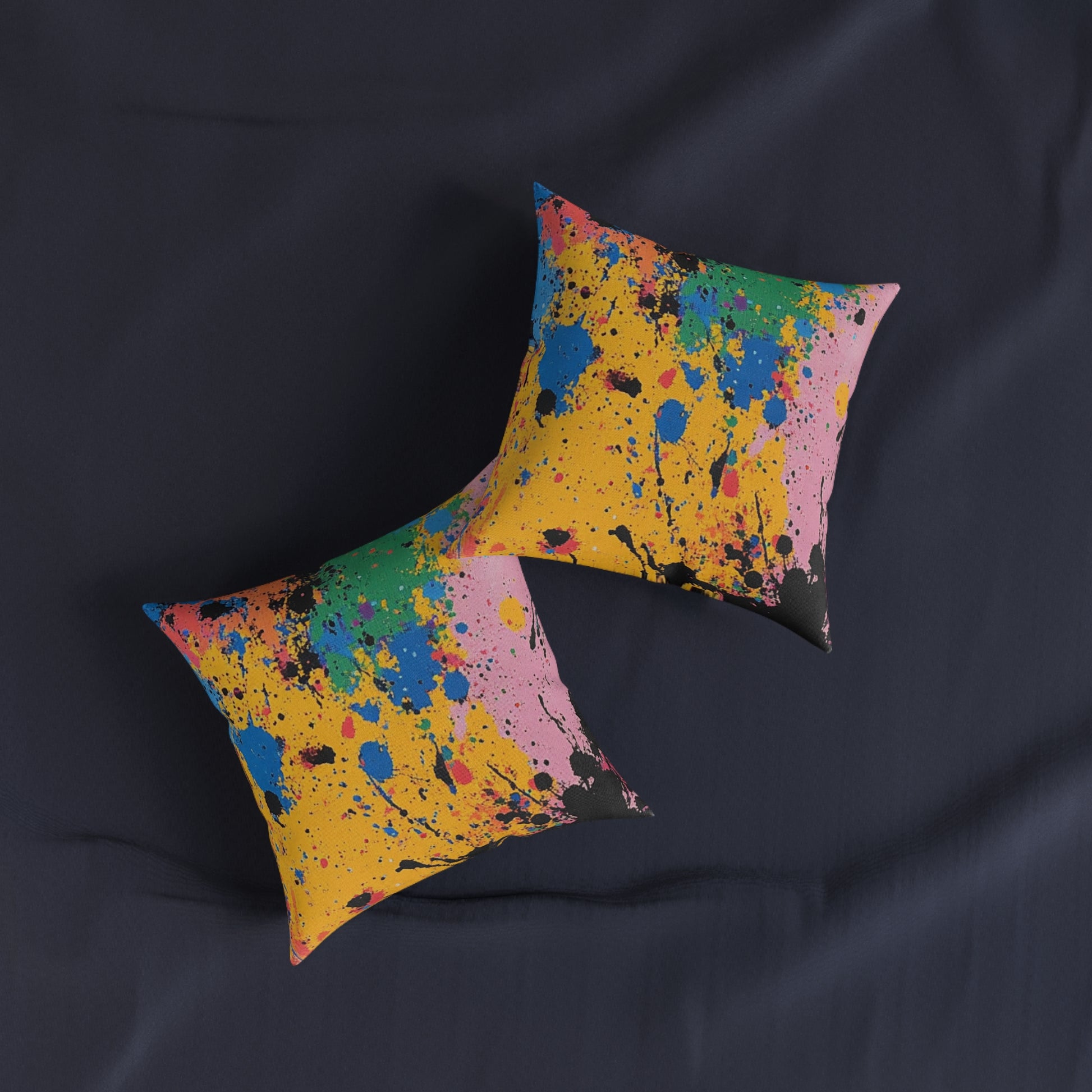The Colors Of Paint Splatter Square Pillow, Artsulli - Art is Long, Life is Short, Home Decor, , , , , , , 
