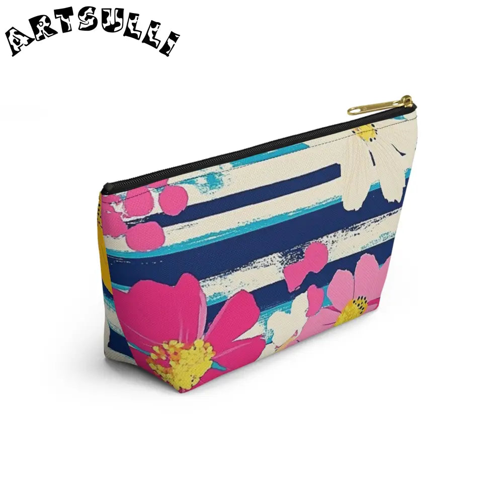 JAKKOUTTHEBXX Dayglo Floral Stripes II Multi-Color Accessory Pouch w