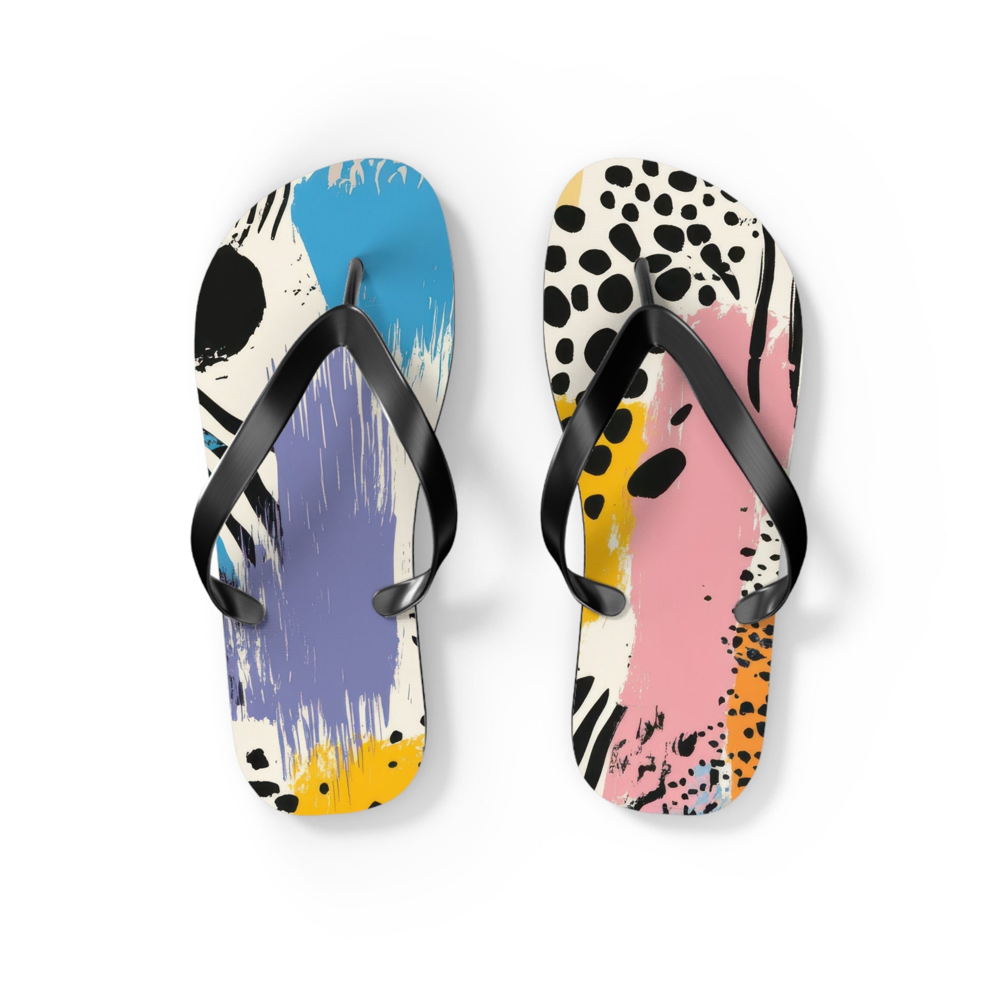 Rae Zebra Rhapsody II Flip Flops, Artsulli - Art is Long, Life is Short, Shoes, Size, S, Color, Black sole, , , 98097008985781