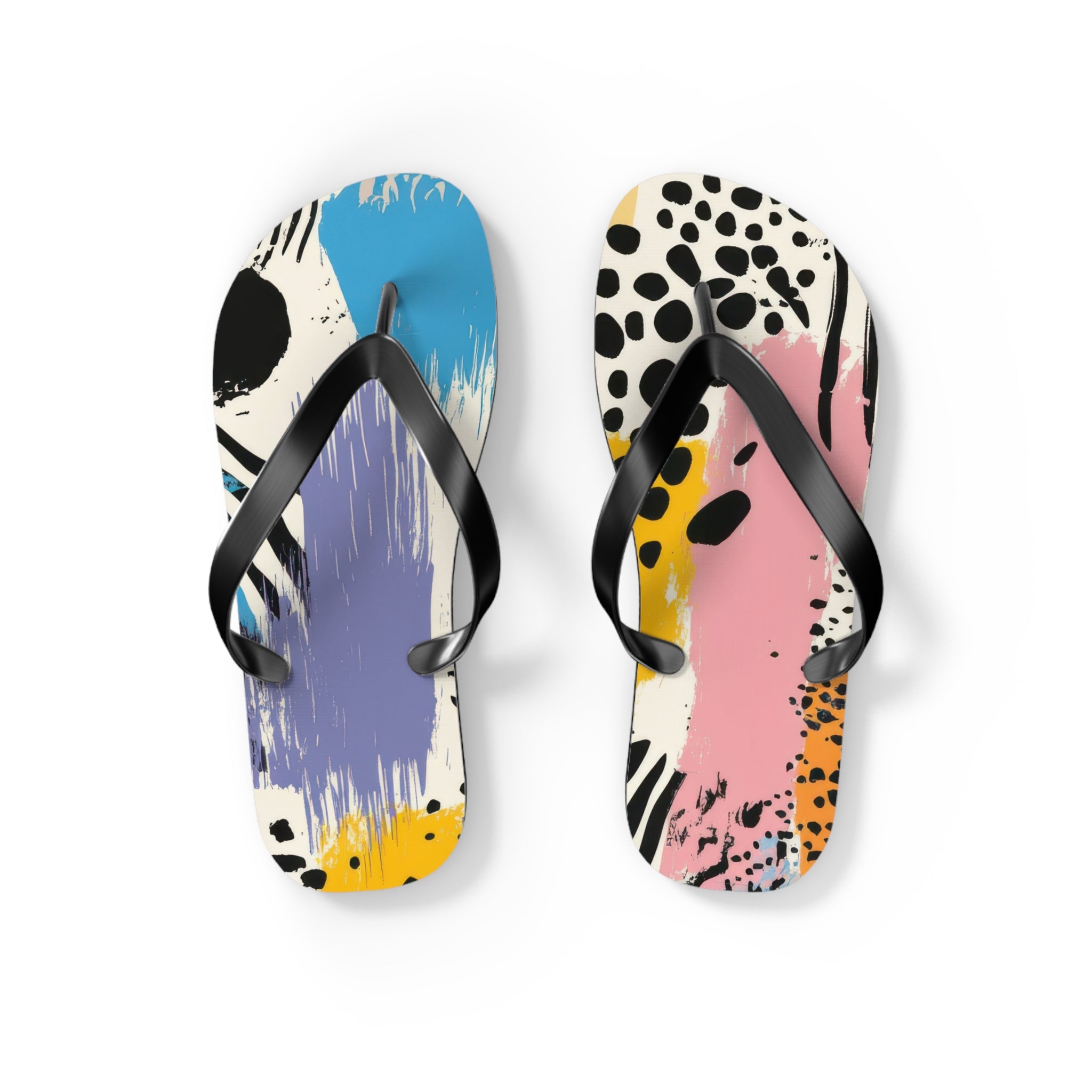 Rae Zebra Rhapsody II Flip Flops, Artsulli - Art is Long, Life is Short, Shoes, Size, S, Color, Black sole, , , 98097008985781