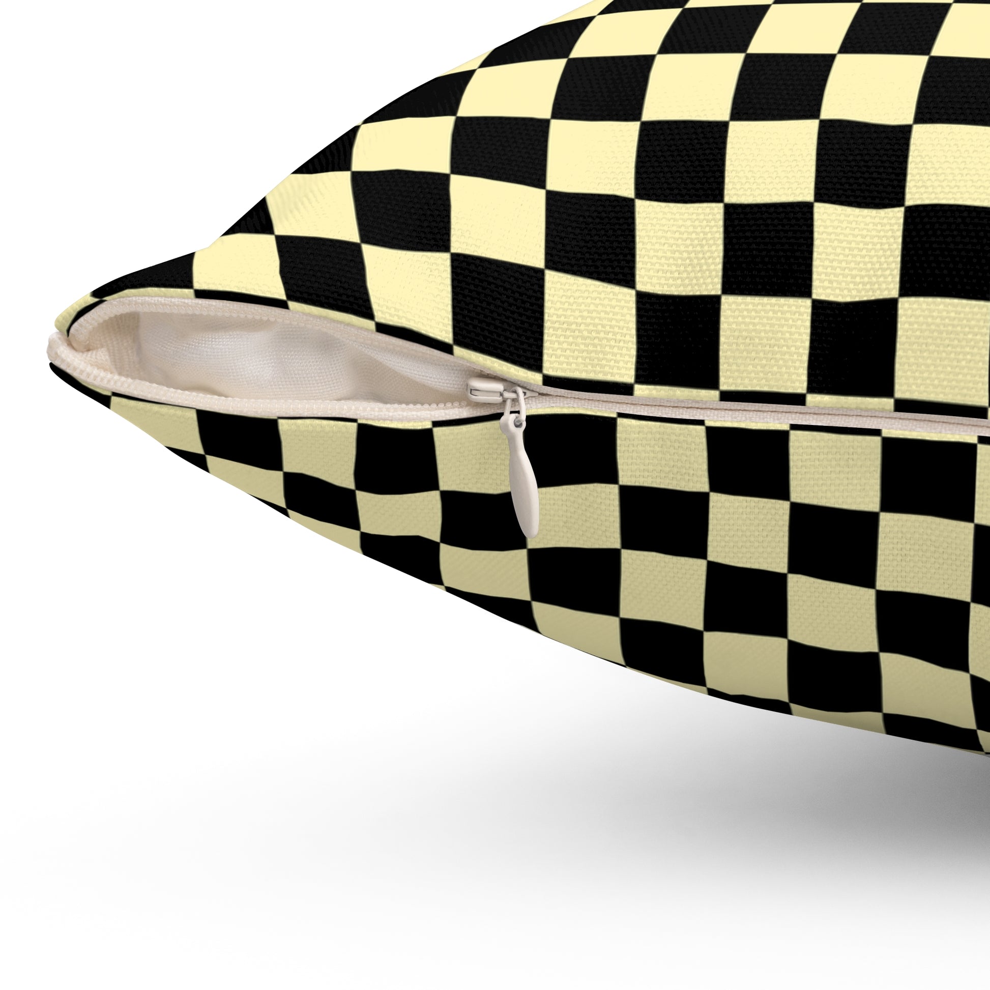 Checkerboard II Black and Yellow Spun Polyester Square Pillow, Artsulli - Art is Long, Life is Short, Home Decor, , , , , , , 