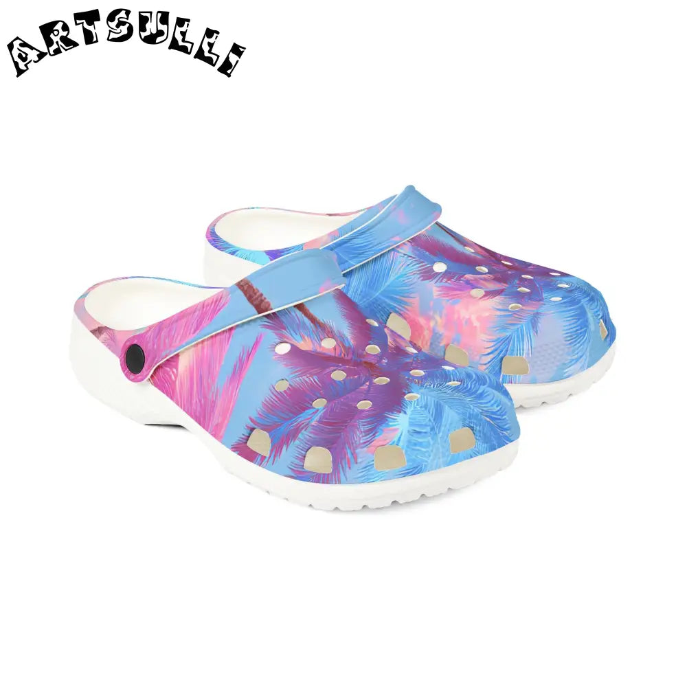 JAKKOUTTHEBXX Ethereal Pastel Palms EVA Foam Rubber Shoes (AOP)