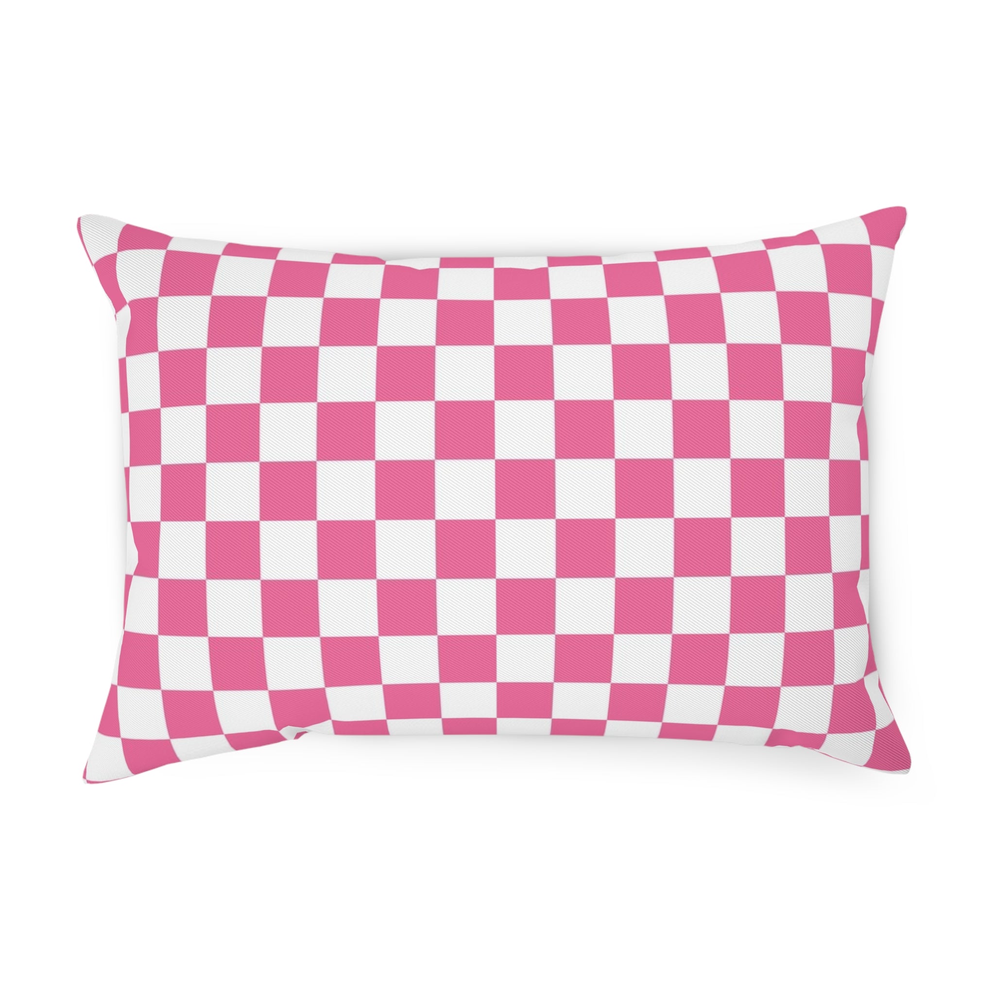 Yuyushiki Pink Check Cushion, Artsulli - Art is Long, Life is Short, Home Decor, Size, 19.7" × 13.8", , , , , 15165394356414926008
