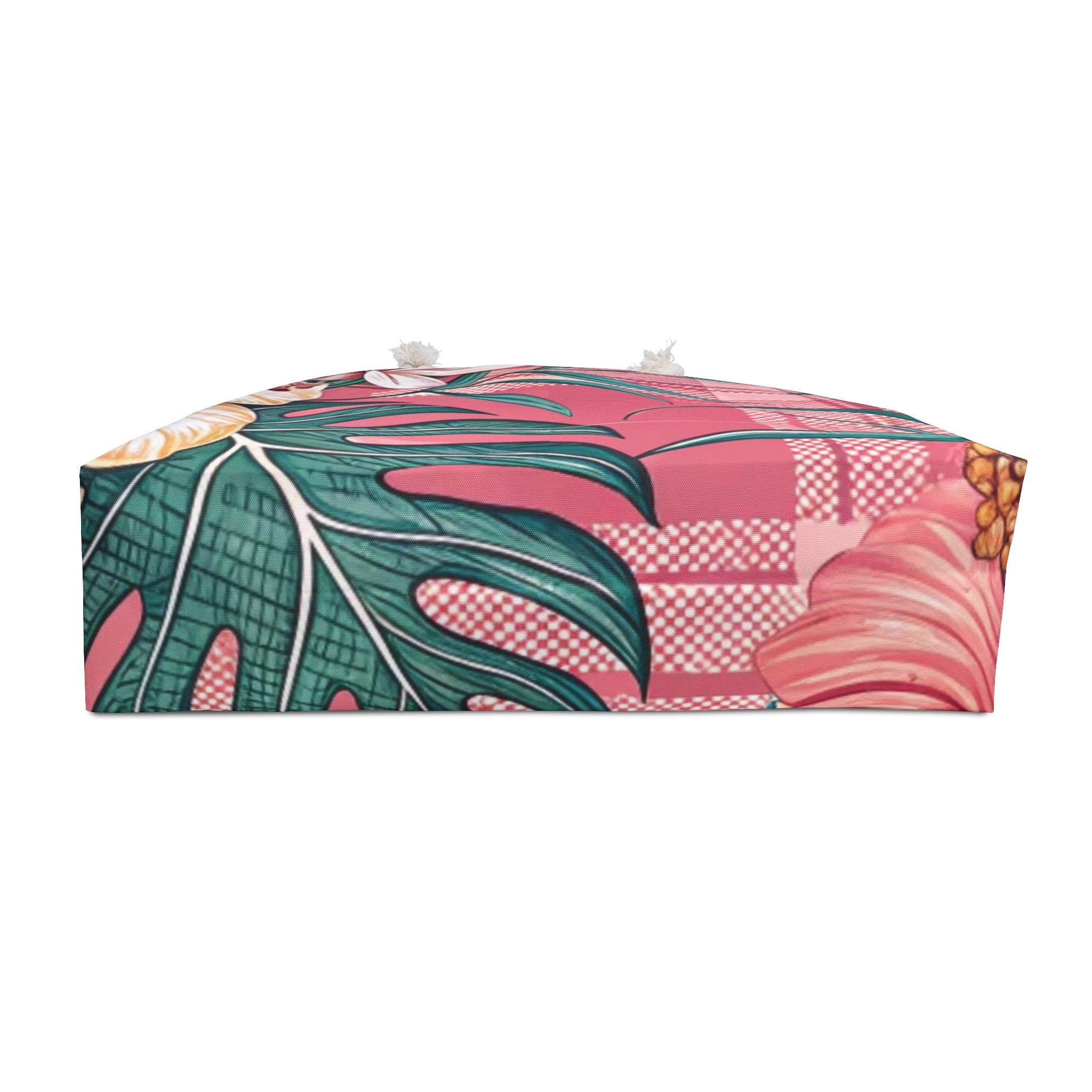 Plaid x Floral Burgundy and Green Weekender Bag, Artsulli - Art is Long, Life is Short, Bags, , , , , , , 