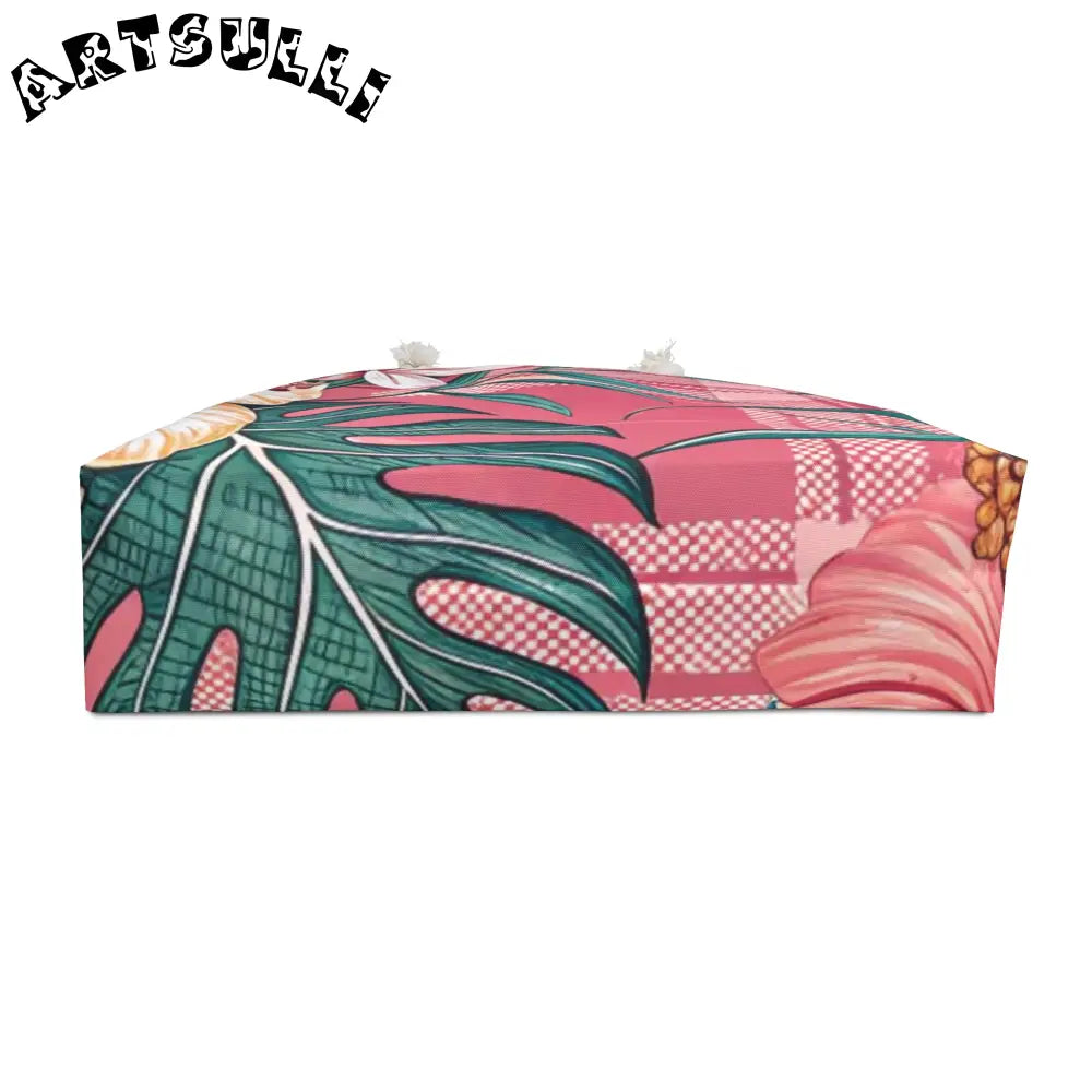 JAKKOUTTHEBXX Plaid x Floral Burgundy and Green Weekender Bag