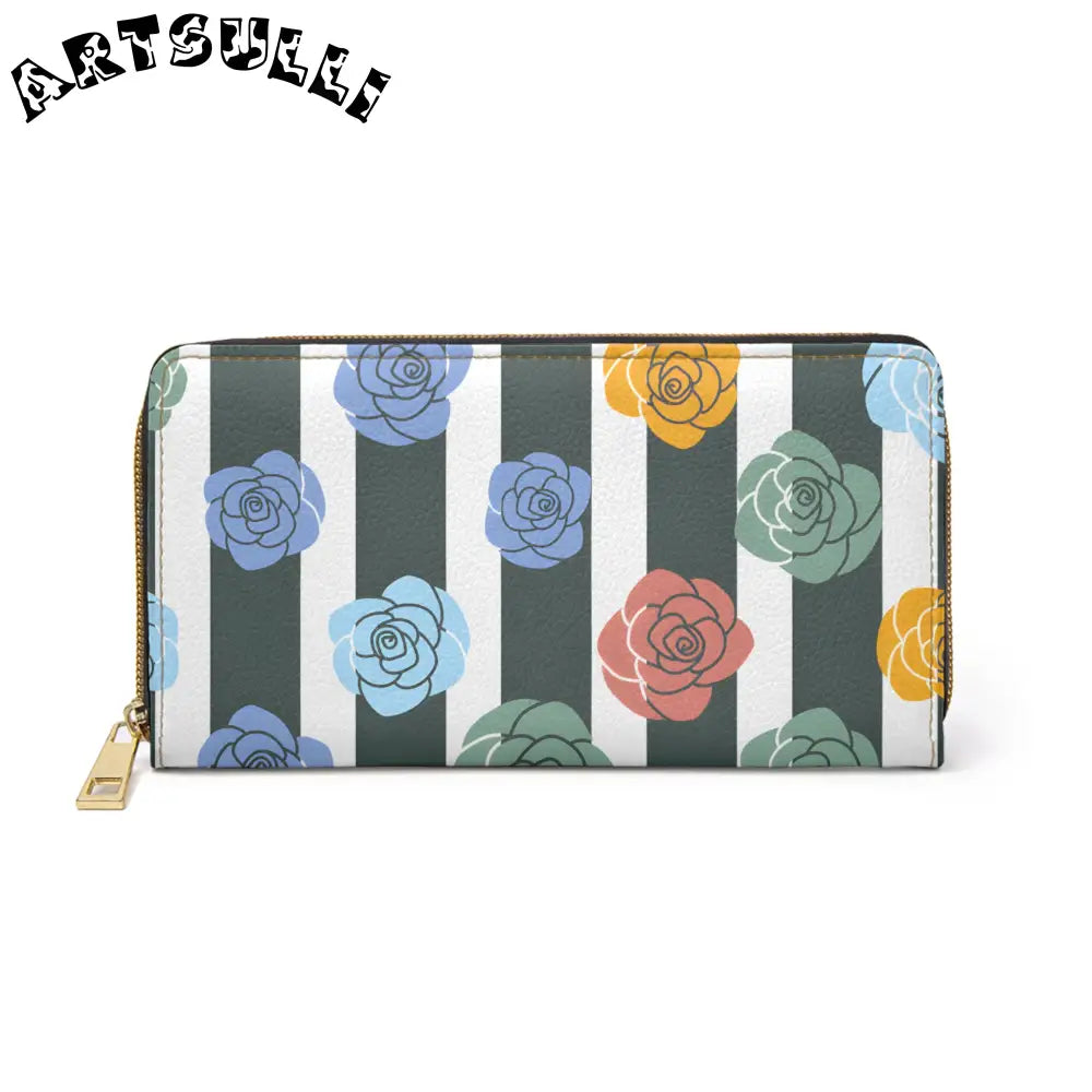 JAKKOUTTHEBXX Stripes x Roses II Black and White Zipper Wallet