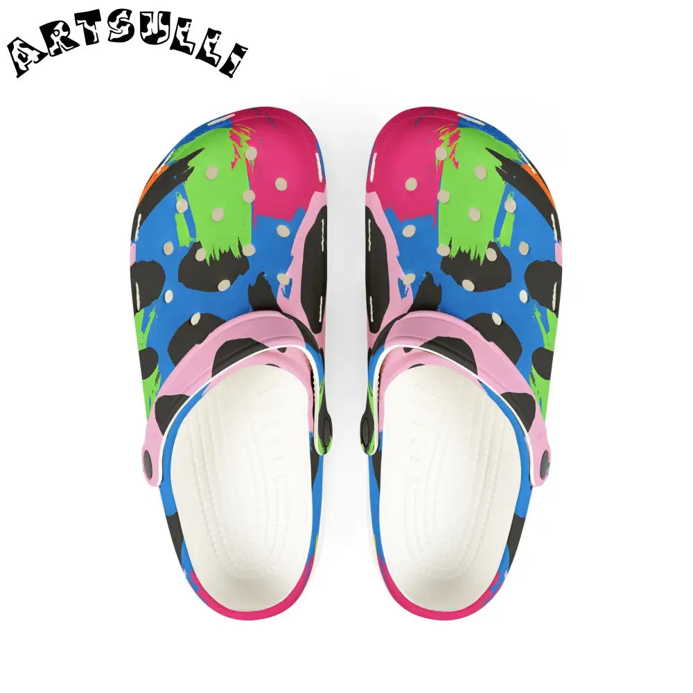 90s Neon EVA Foam Rubber Shoes (AOP), Artsulli - Art is Long, Life is Short, Shoes, Size, US 6 (Women's), Color, White, , , 19151482069533599084