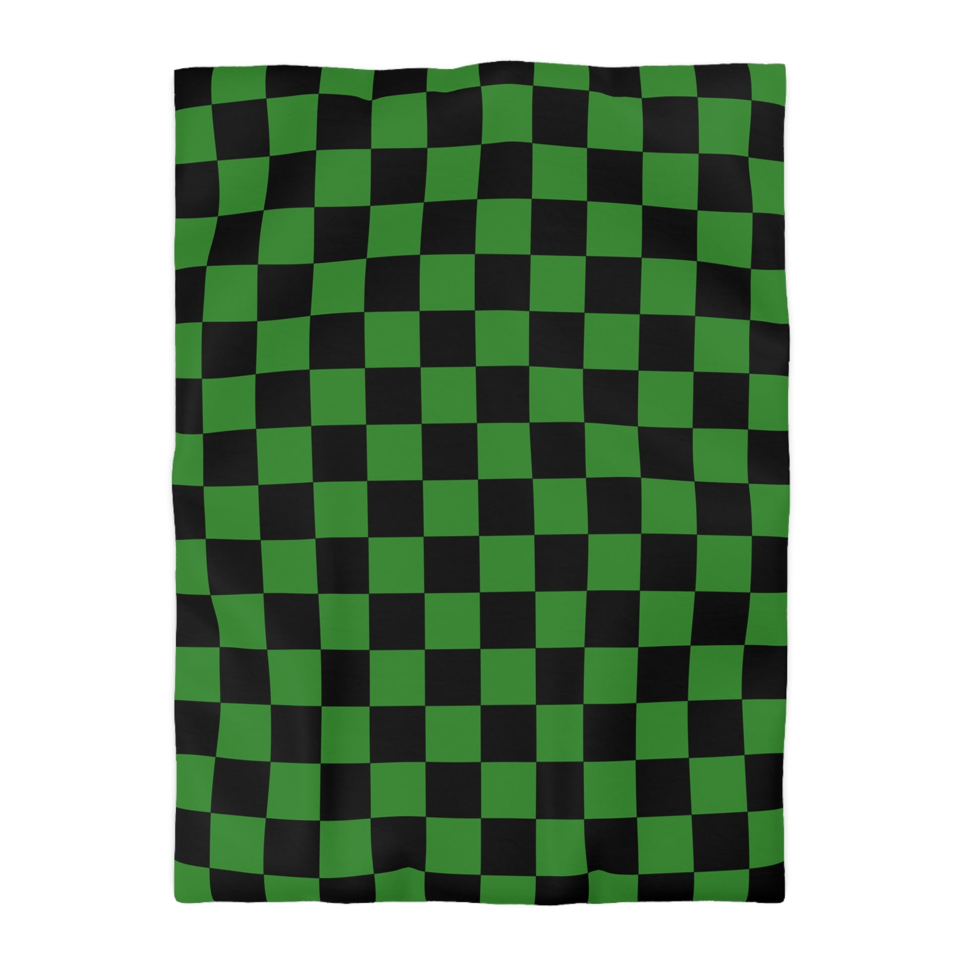 Checkerboard Green and Black Microfiber Duvet Cover, Artsulli - Art is Long, Life is Short, Home Decor, Size, Twin XL, Color, White, , , 24252333193104767097