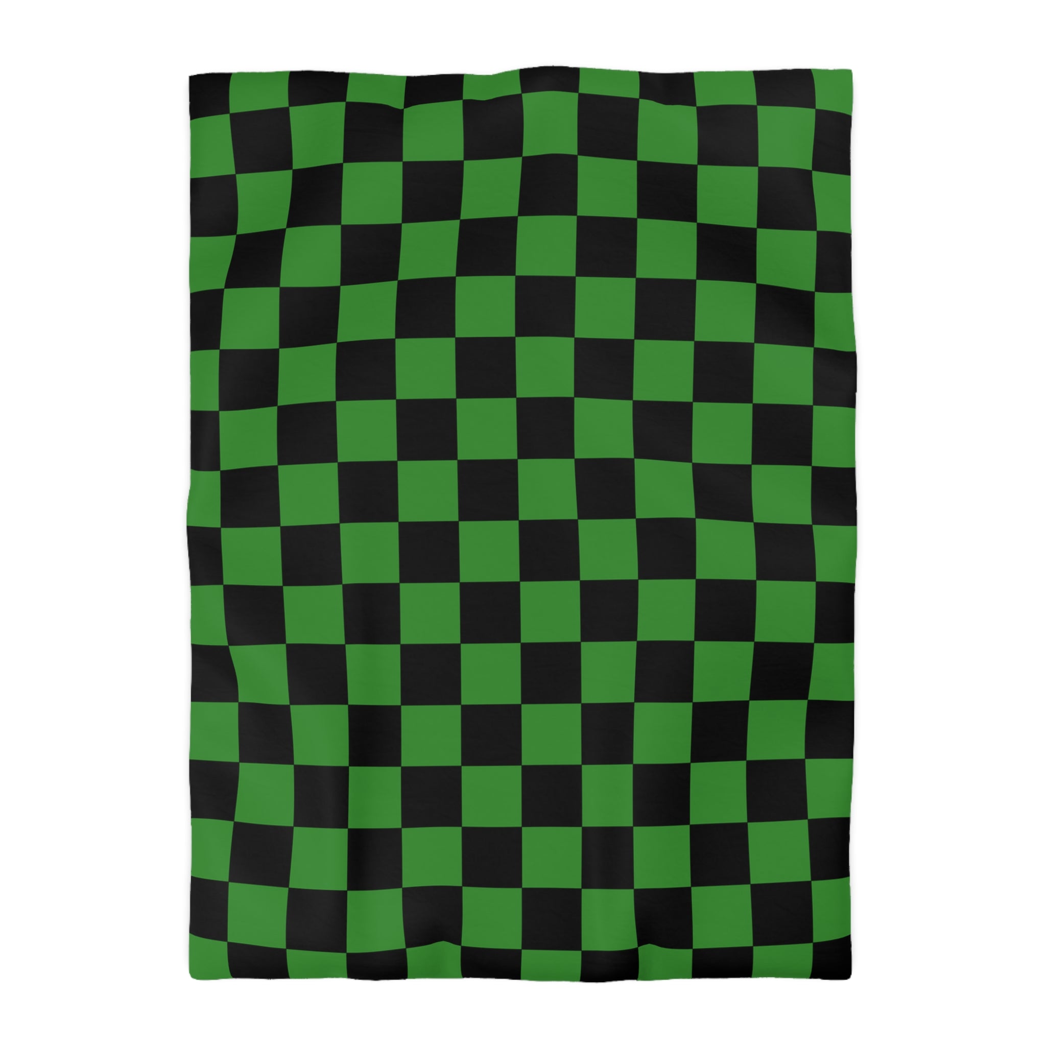 Checkerboard Green and Black Microfiber Duvet Cover, Artsulli - Art is Long, Life is Short, Home Decor, Size, Twin XL, Color, White, , , 24252333193104767097