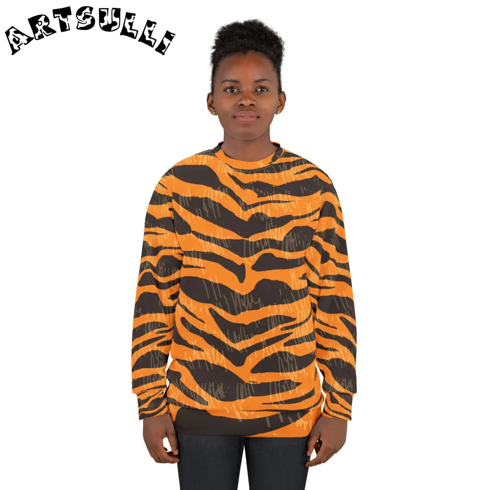 JAKKOUTTHEBXX Tiger Scratches Orange & Black Unisex Sweatshirt (AOP)