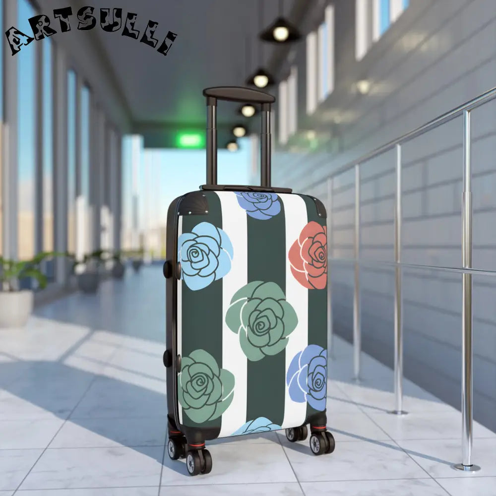 JAKKOUTTHEBXX Stripes x Roses Black and White Suitcase JAKKOUTTHEBXX