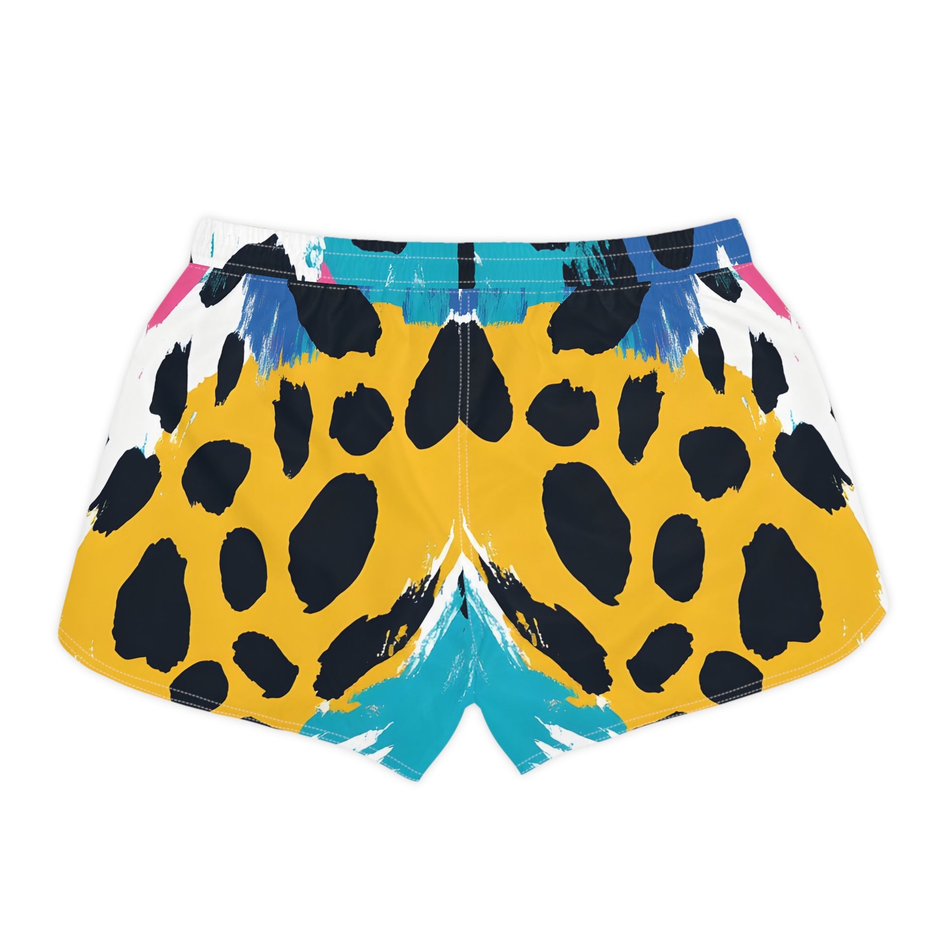Leopard Print x Paint Brush Strokes Multi-Color Women's Casual Shorts (AOP), Artsulli - Art is Long, Life is Short, All Over Prints, , , , , , , 