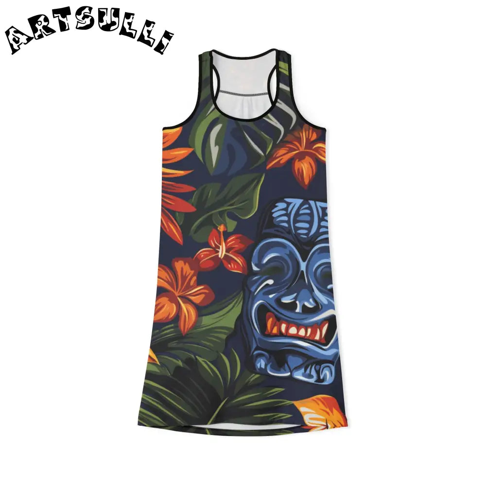 JAKKOUTTHEBXX Tiki Mask Hawaiian Tank Dress 2025