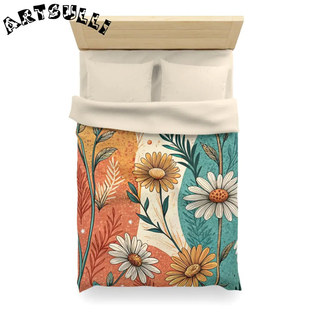 JAKKOUTTHEBXX Retro Daisy Dream Microfiber Duvet Cover JAKKOUTTHEBXX