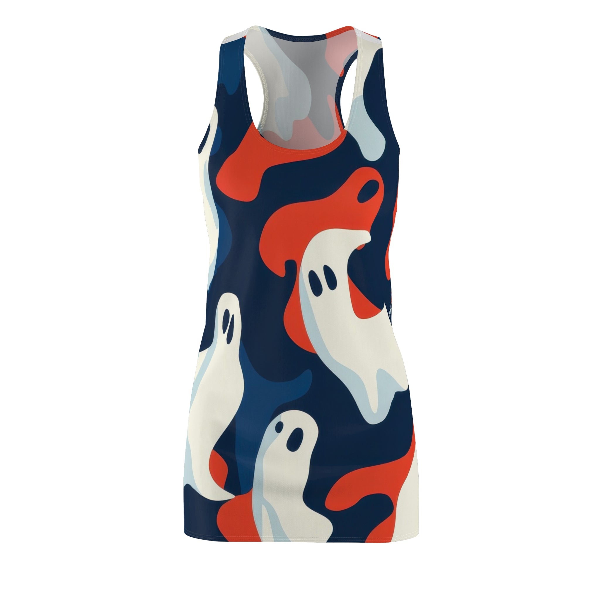 Camo Ghosts Women's Cut & Sew Racerback Dress (AOP), Artsulli - Art is Long, Life is Short, All Over Prints, Size, XS, , , , , 16983608600216