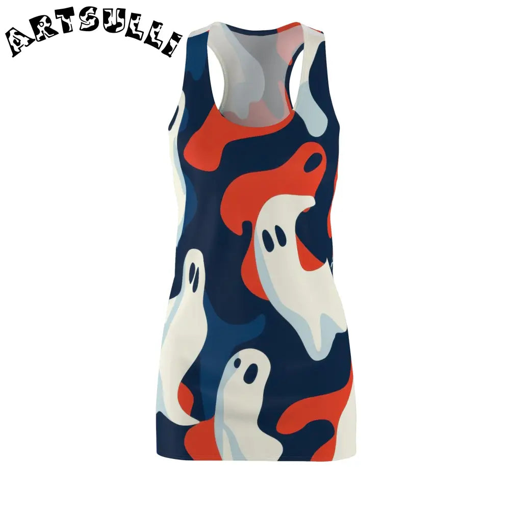 JAKKOUTTHEBXX Camo Ghosts Women’s Cut & Sew Racerback Dress (AOP)