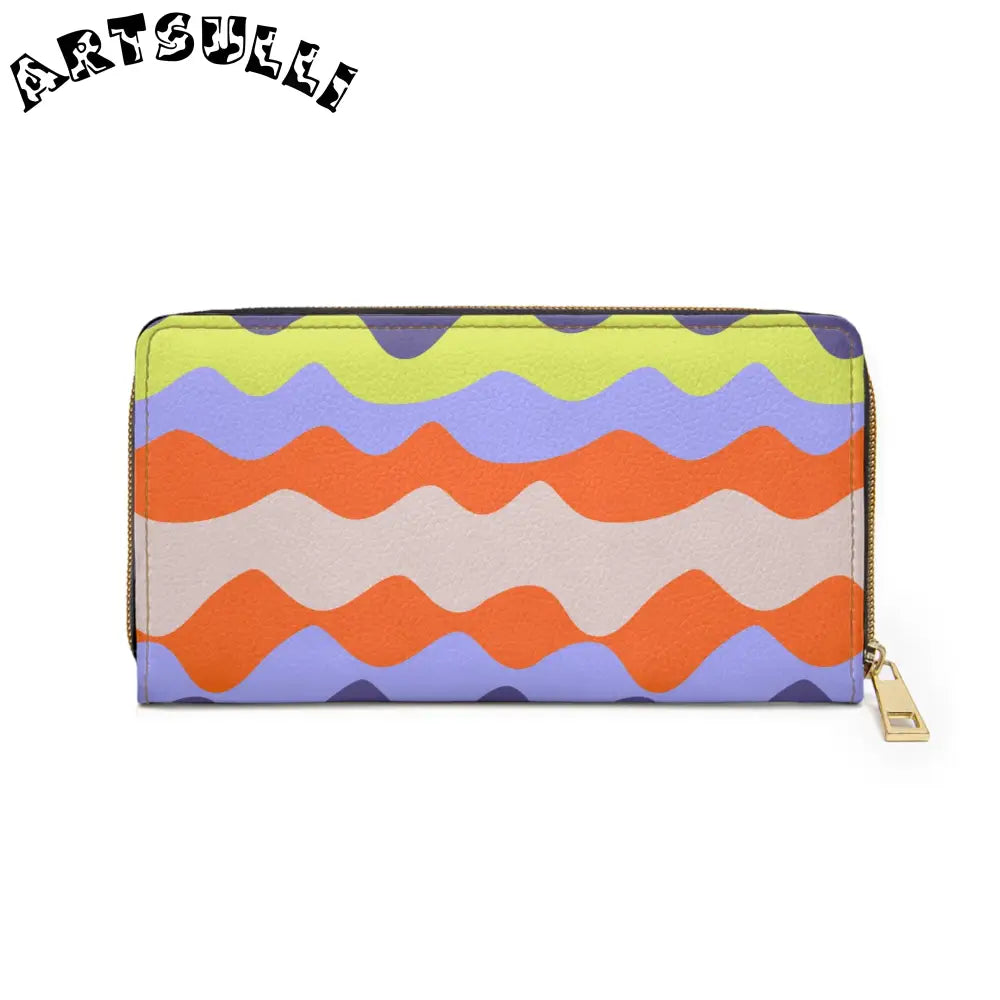 JAKKOUTTHEBXX Waves II Red and Blue Zipper Wallet JAKKOUTTHEBXX